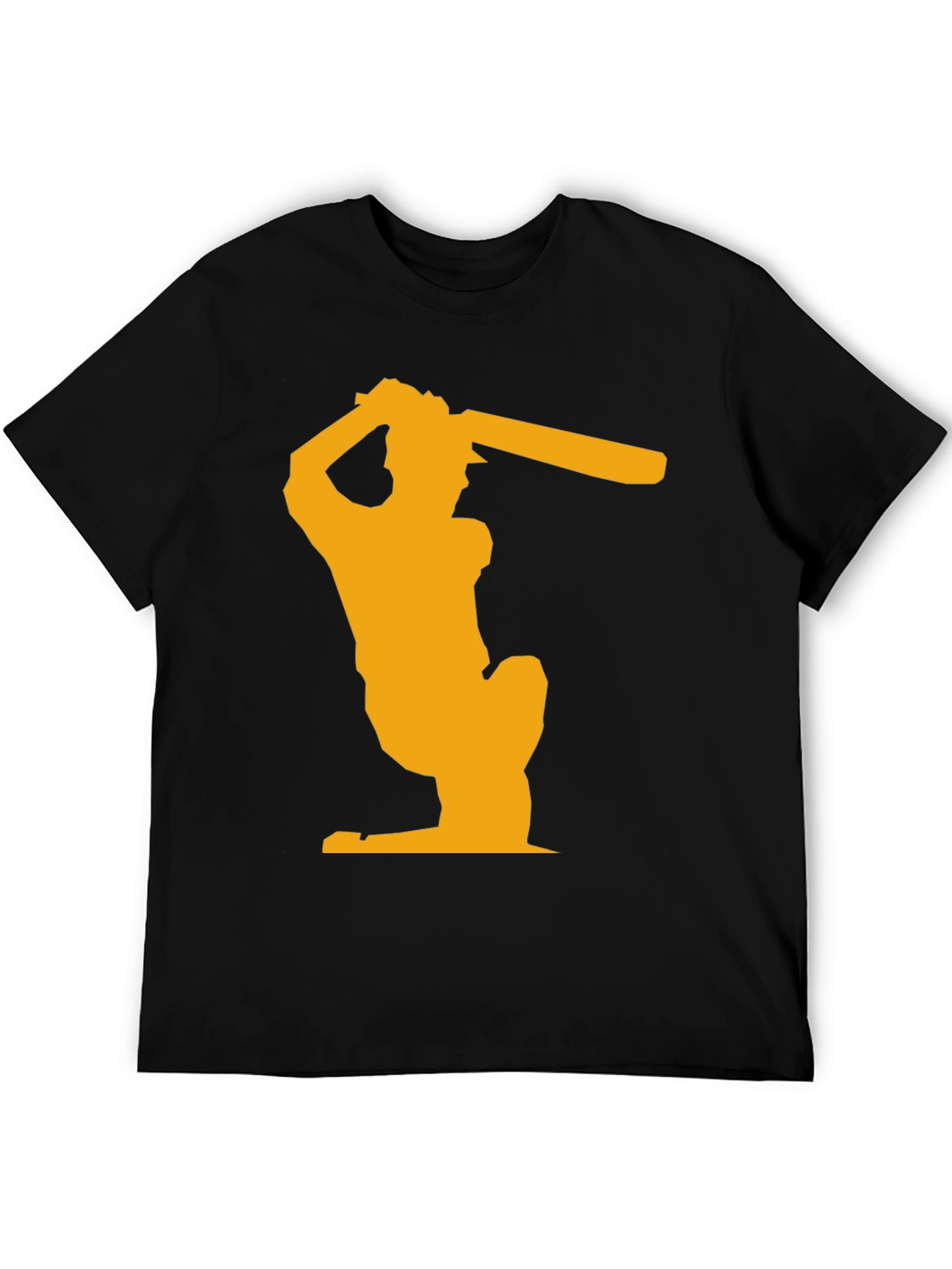 Cricket Player Graphic T-Shirt - Black