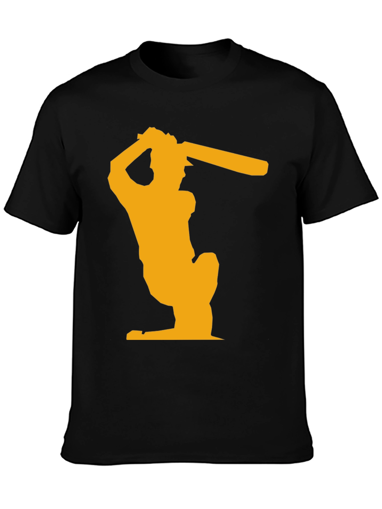 Cricket Player Graphic T-Shirt - Black