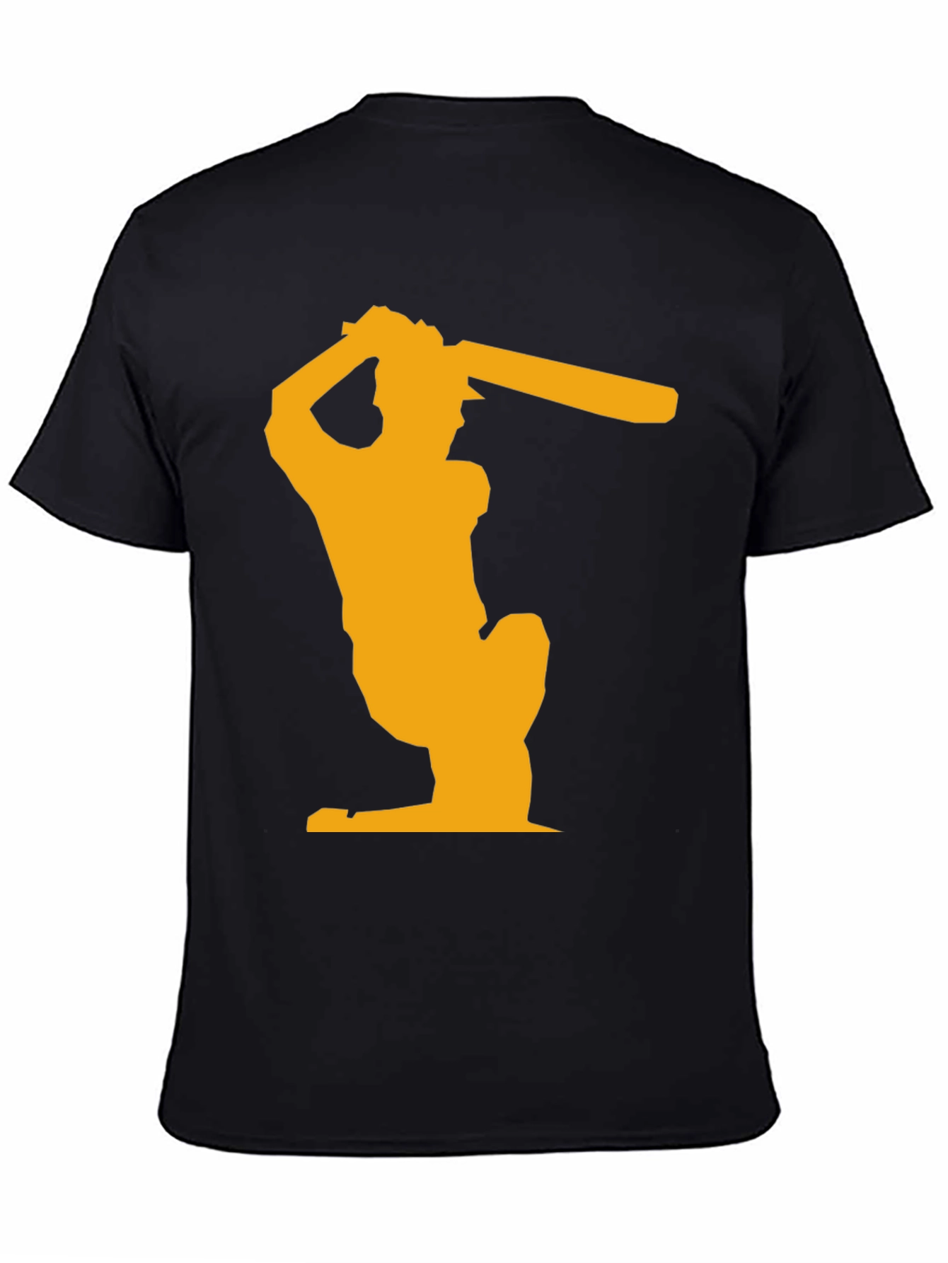 Cricket Player Graphic T-Shirt - Black