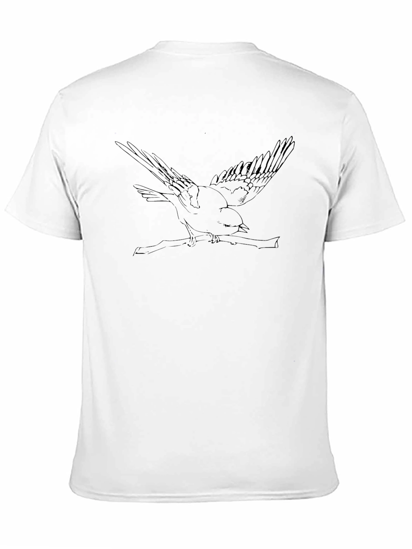Bird on Branch Graphic Tee - Black Cotton Blend