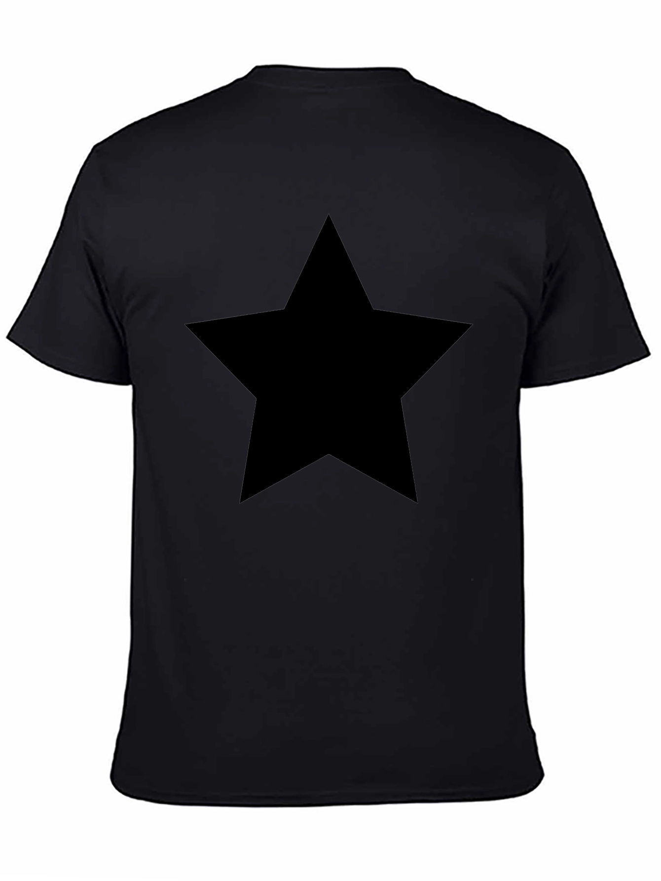 Bold Star Graphic Tee - Black Cotton T-Shirt