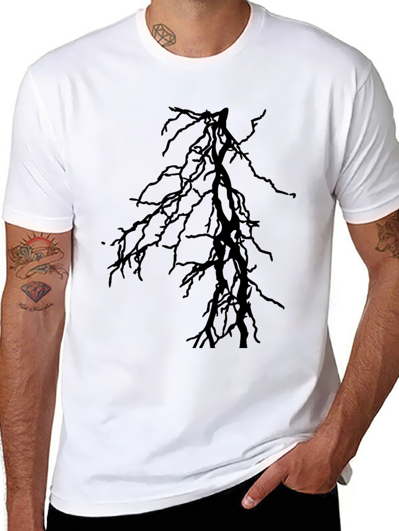 Dark Branches Graphic Black T-Shirt