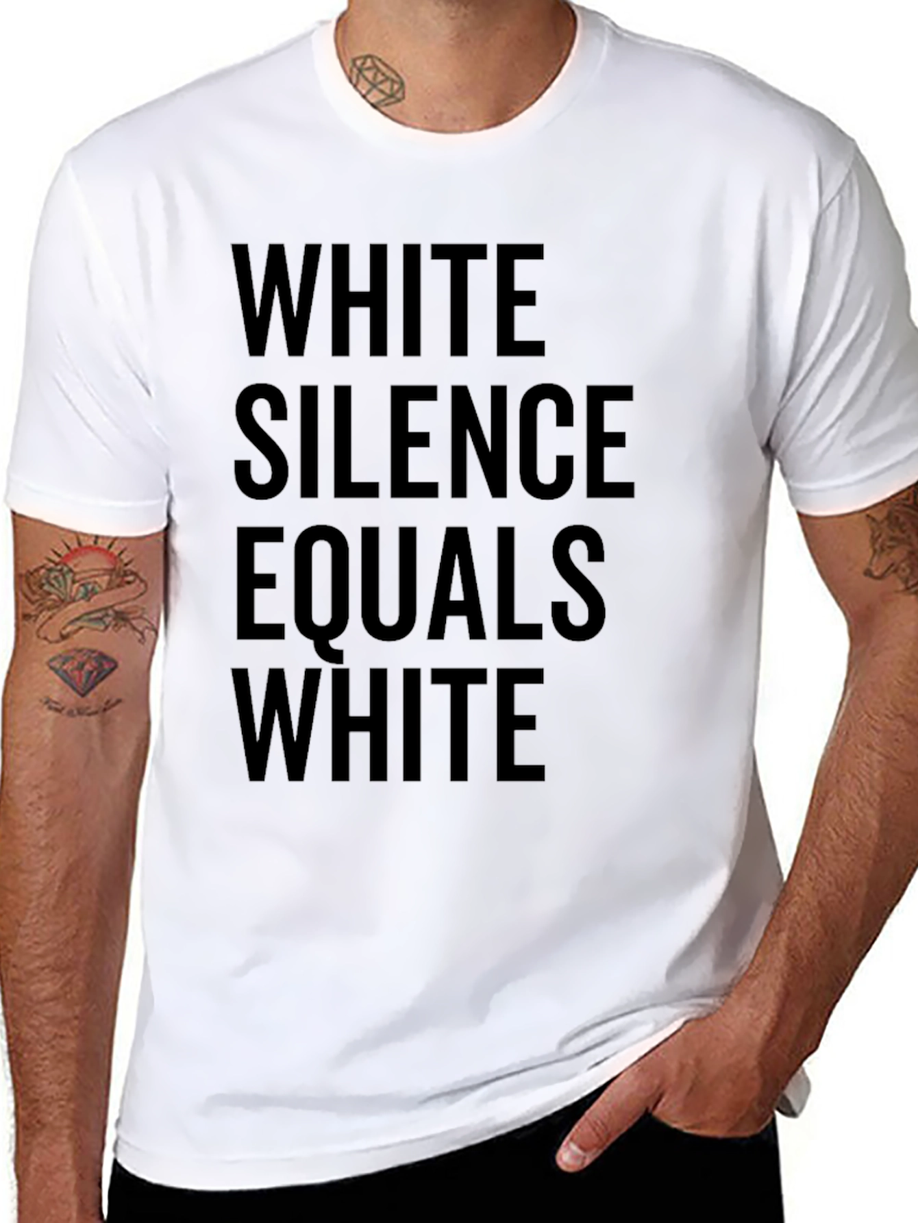 White Silence Equals White T-Shirt
