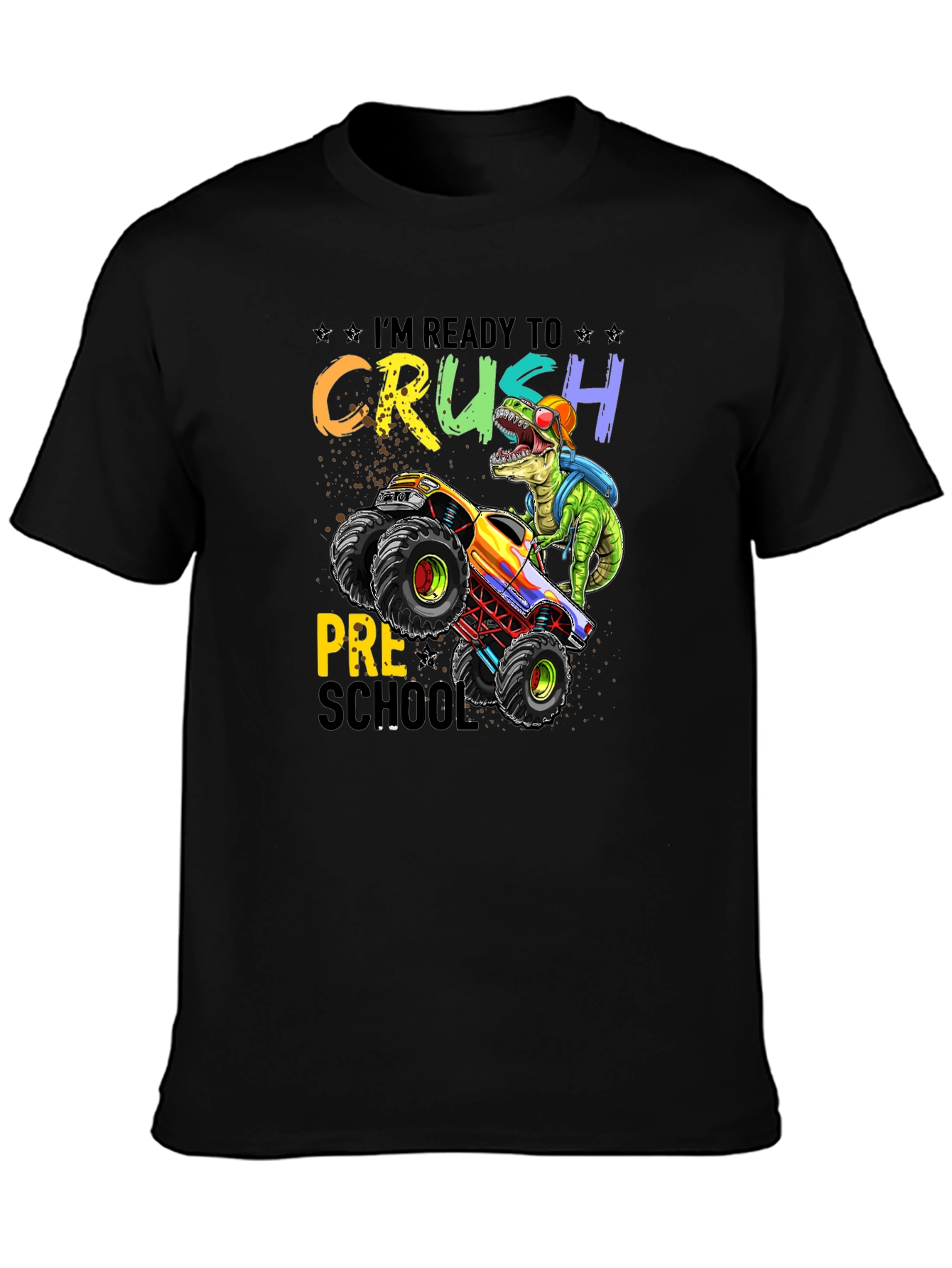Ready to Crush Preschool Monster Truck Dinosaur T-Shirt
