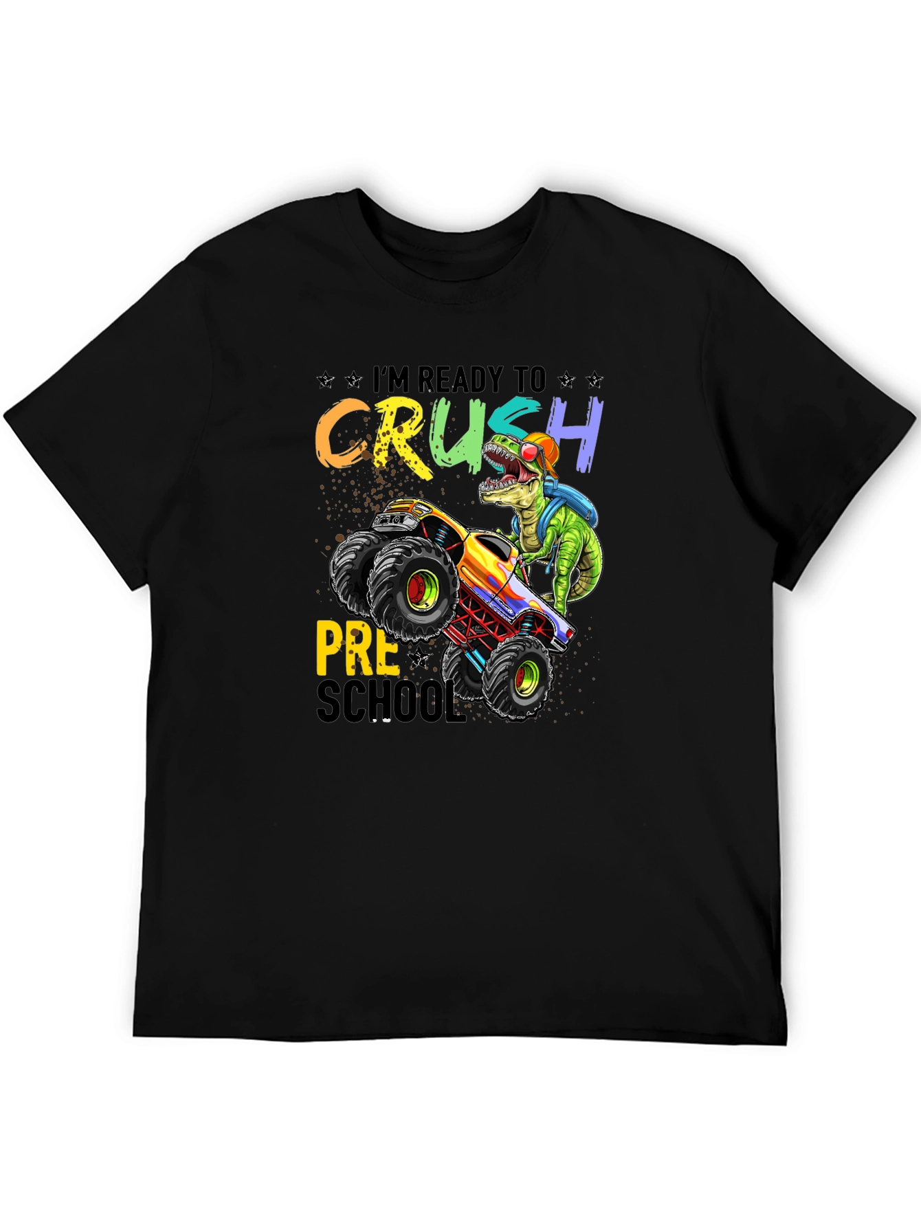 Ready to Crush Preschool Monster Truck Dinosaur T-Shirt