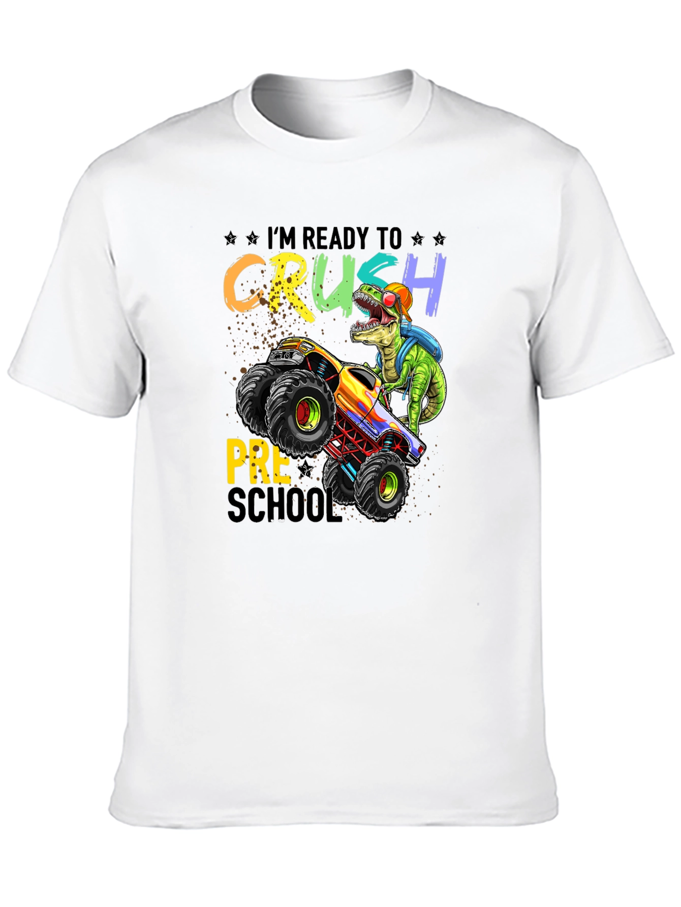 Ready to Crush Preschool Monster Truck Dinosaur T-Shirt