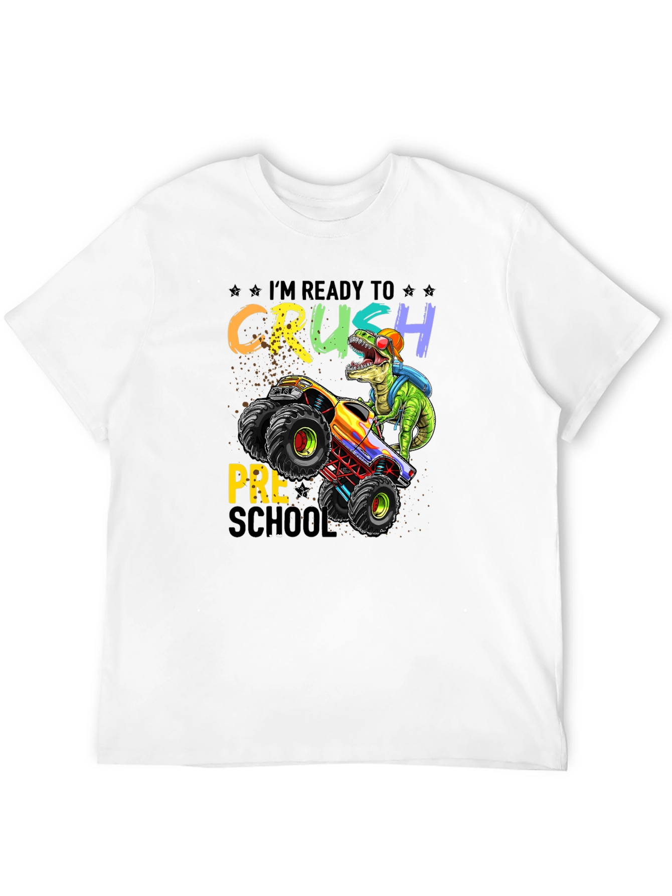 Ready to Crush Preschool Monster Truck Dinosaur T-Shirt