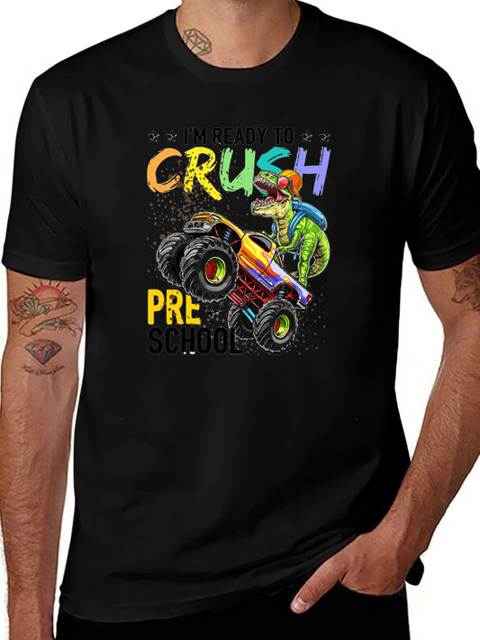 Ready to Crush Preschool Monster Truck Dinosaur T-Shirt