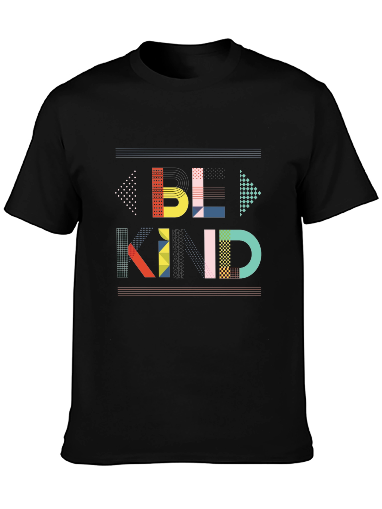 Be Kind Graphic Tee - Modern Geometric Design