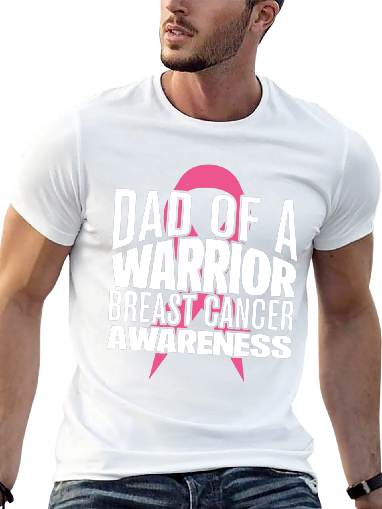 Dad of a Warrior Breast Cancer Awareness T-Shirt