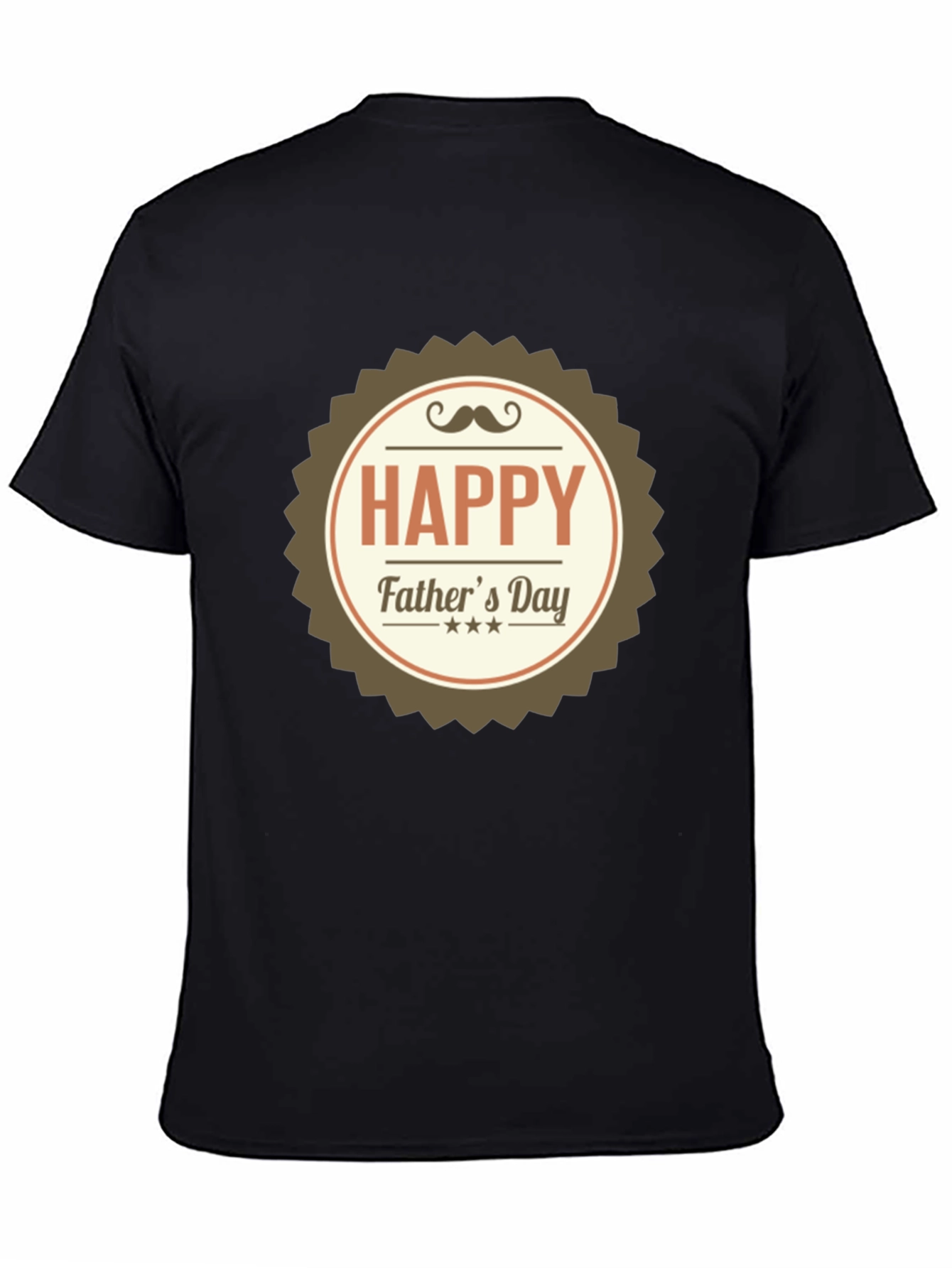 Happy Fathers Day T-Shirt - Black Cotton