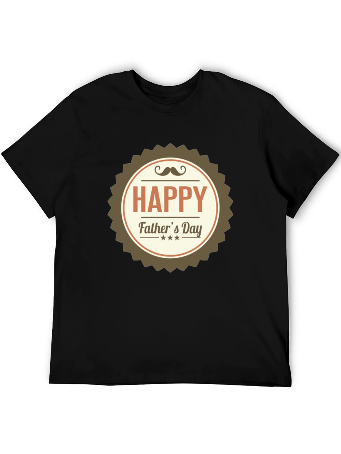 Happy Fathers Day T-Shirt - Black Cotton
