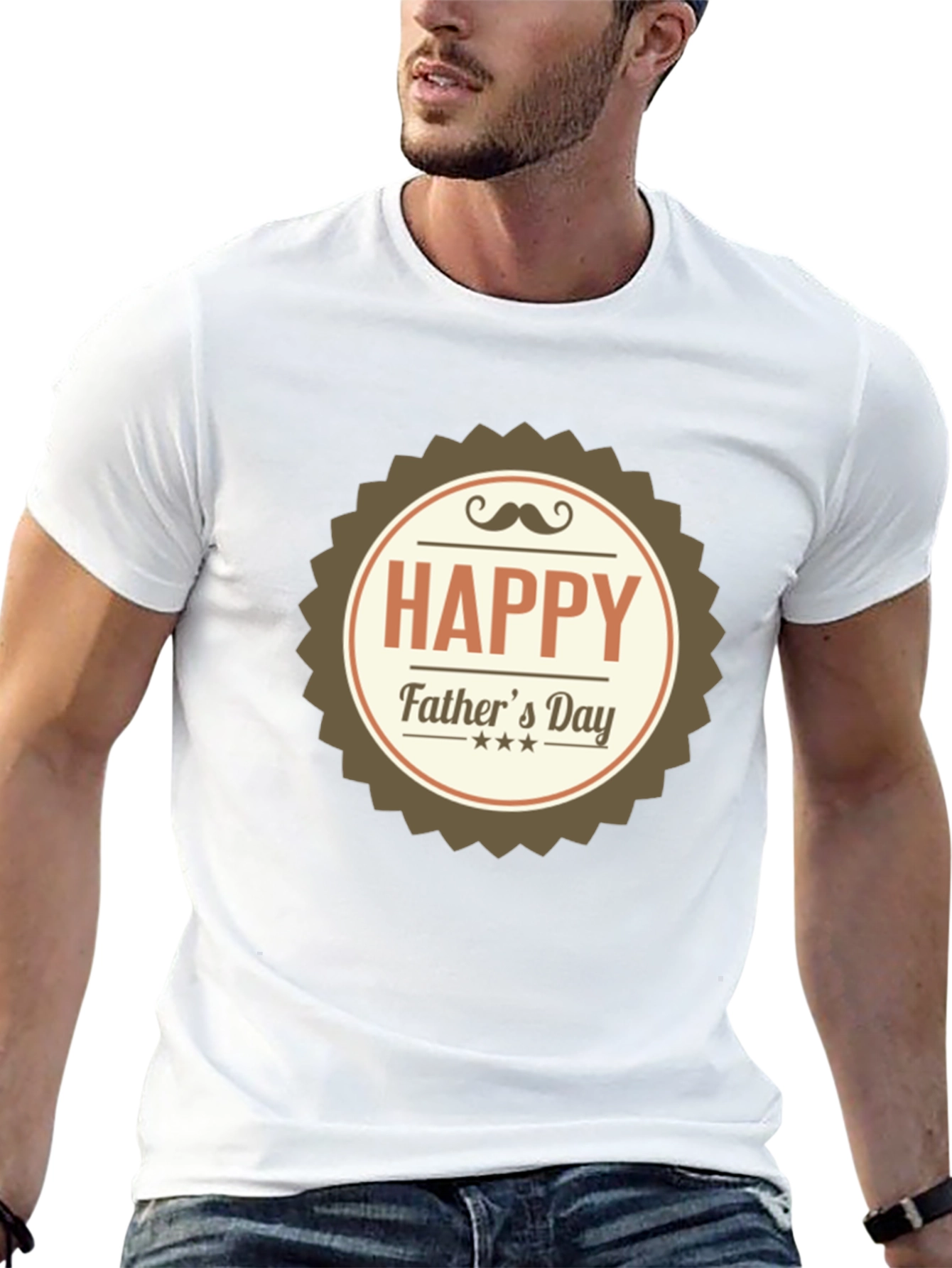 Happy Fathers Day T-Shirt - Black Cotton