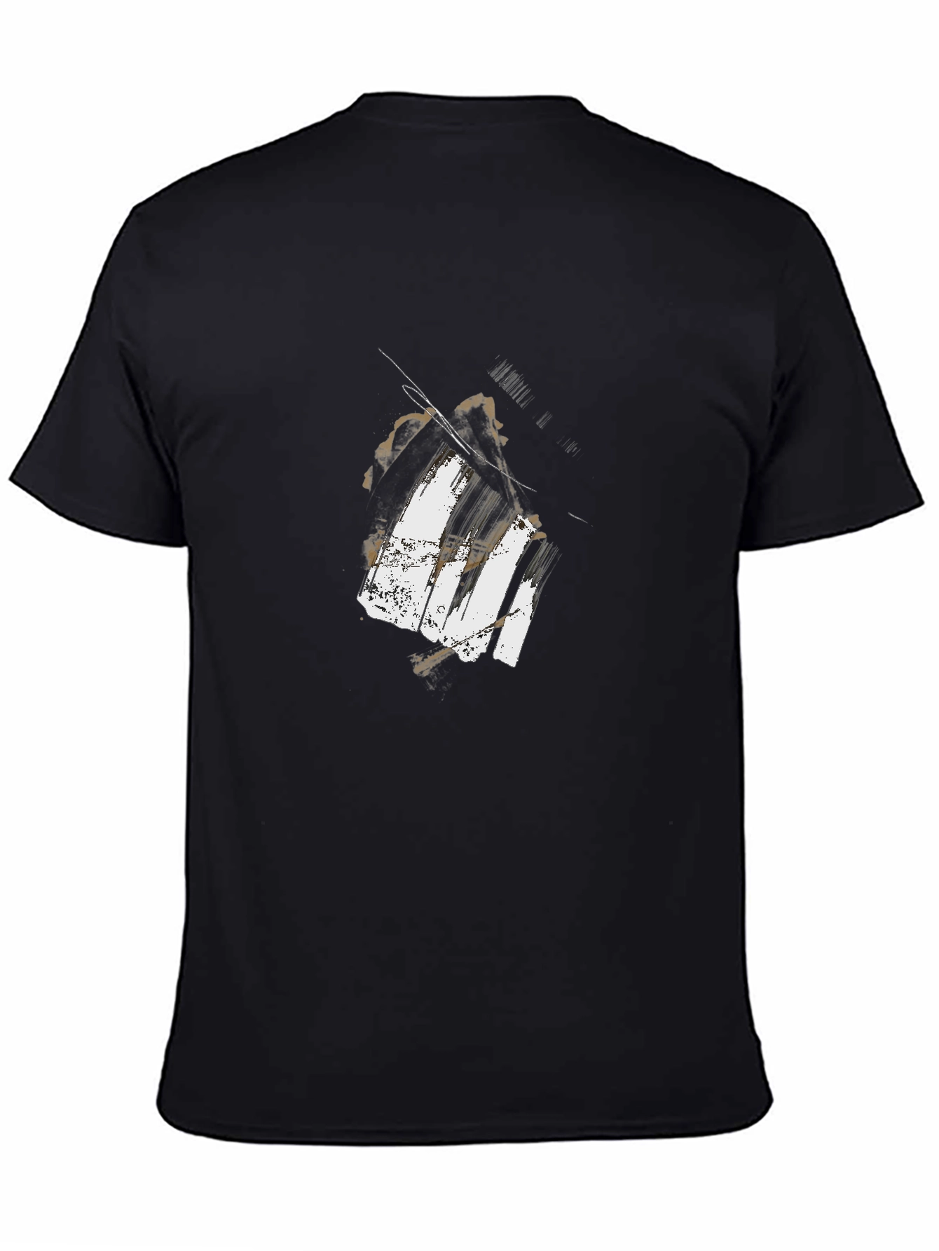 Abstract Piano Keys Graphic Tee - Black