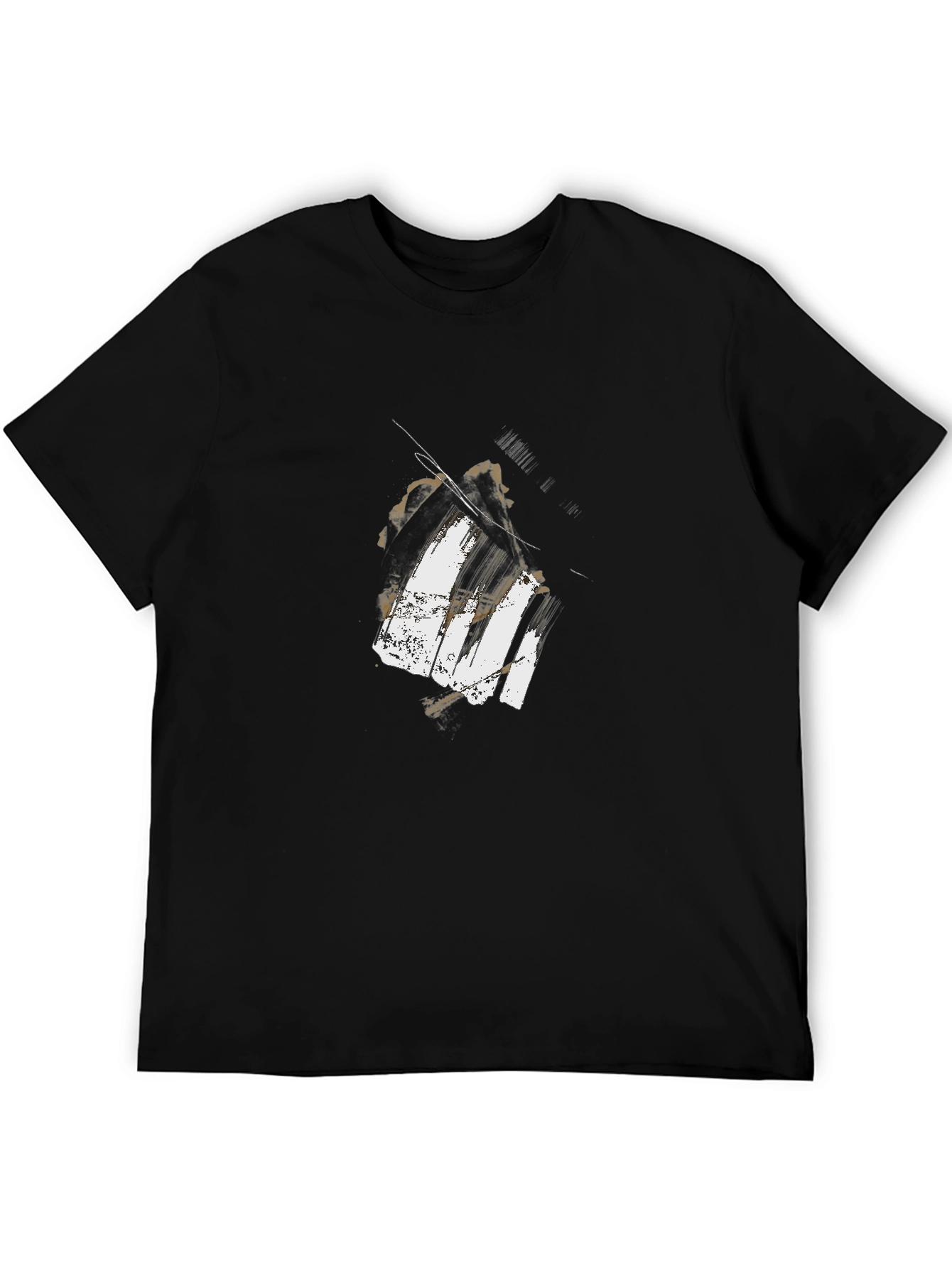 Abstract Piano Keys Graphic Tee - Black