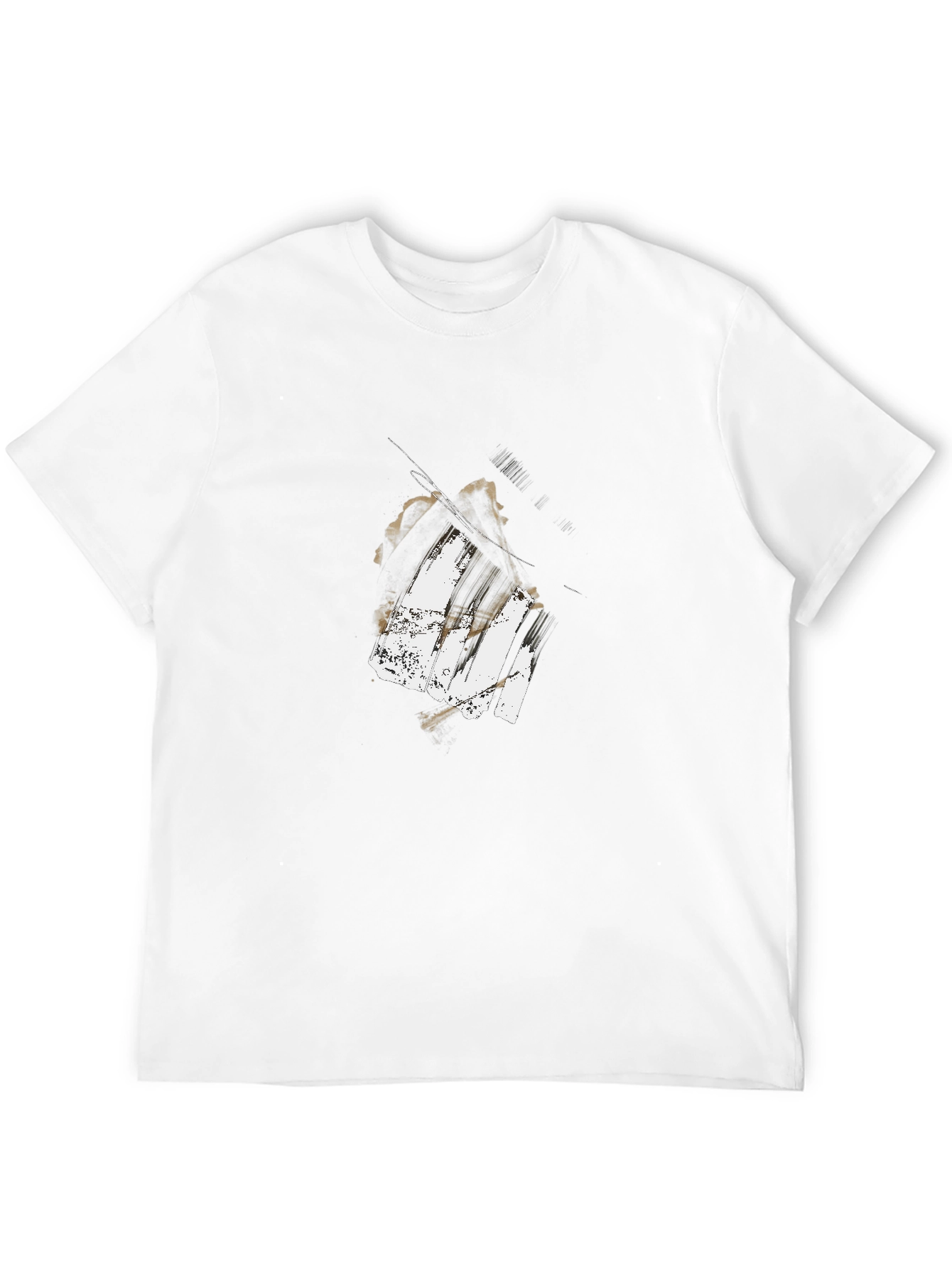 Abstract Piano Keys Graphic Tee - Black