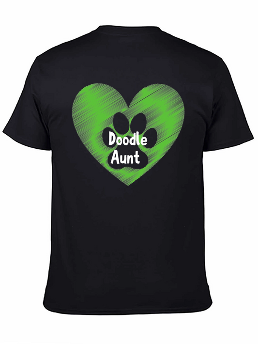 Doodle Aunt T-Shirt with Heart & Paw Print Design