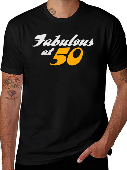 Fabulous at 50 Black Graphic T-Shirt