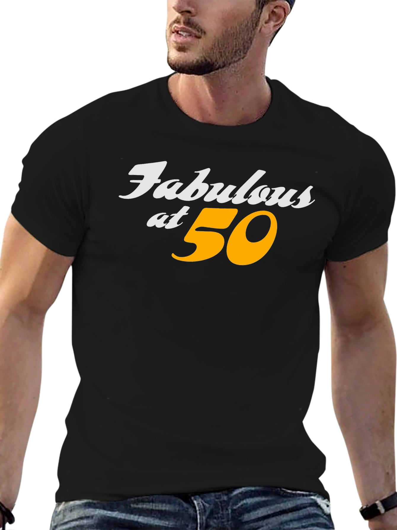 Fabulous at 50 Black Graphic T-Shirt