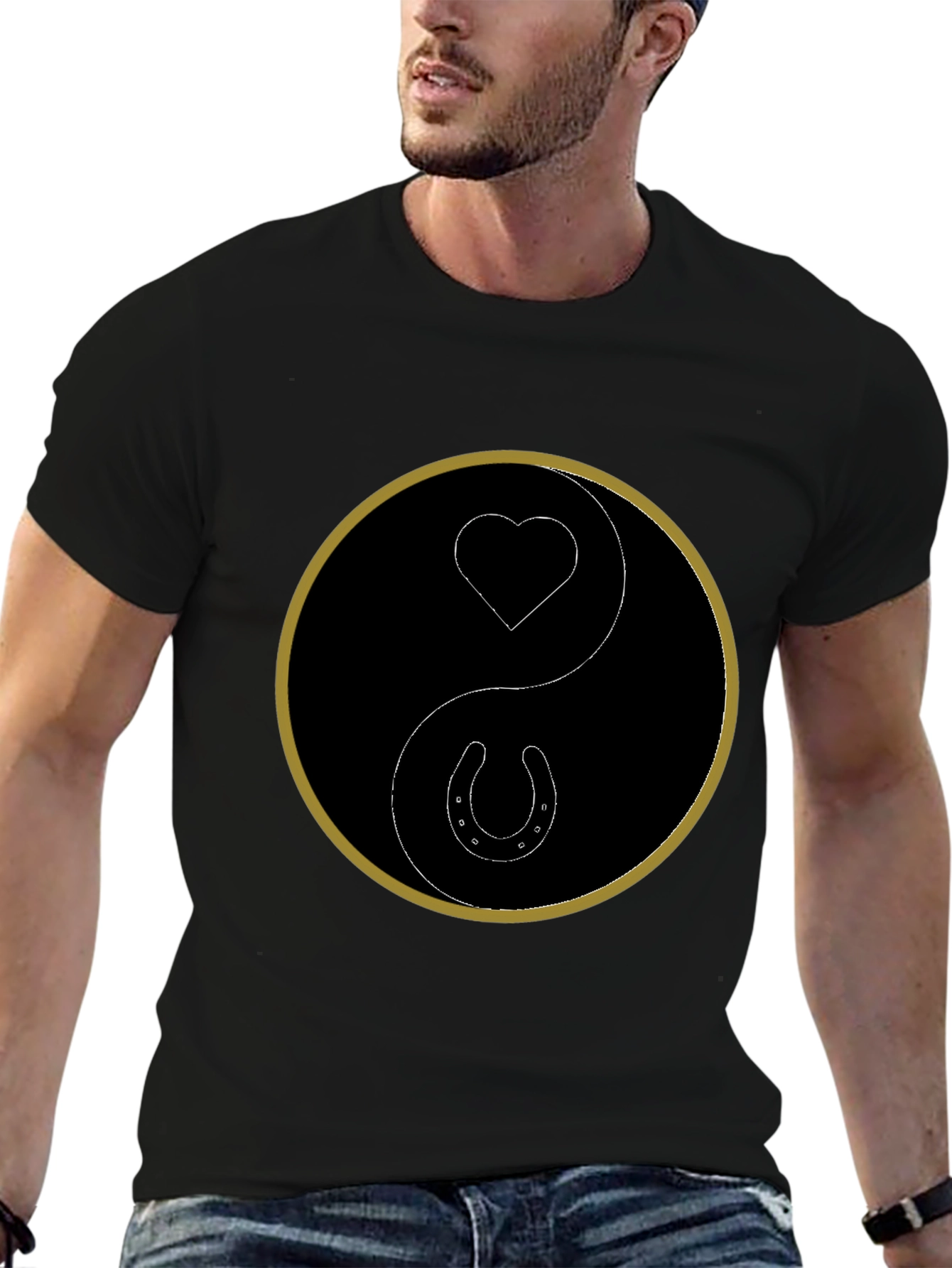 Yin Yang Heart Horseshoe Graphic Tee