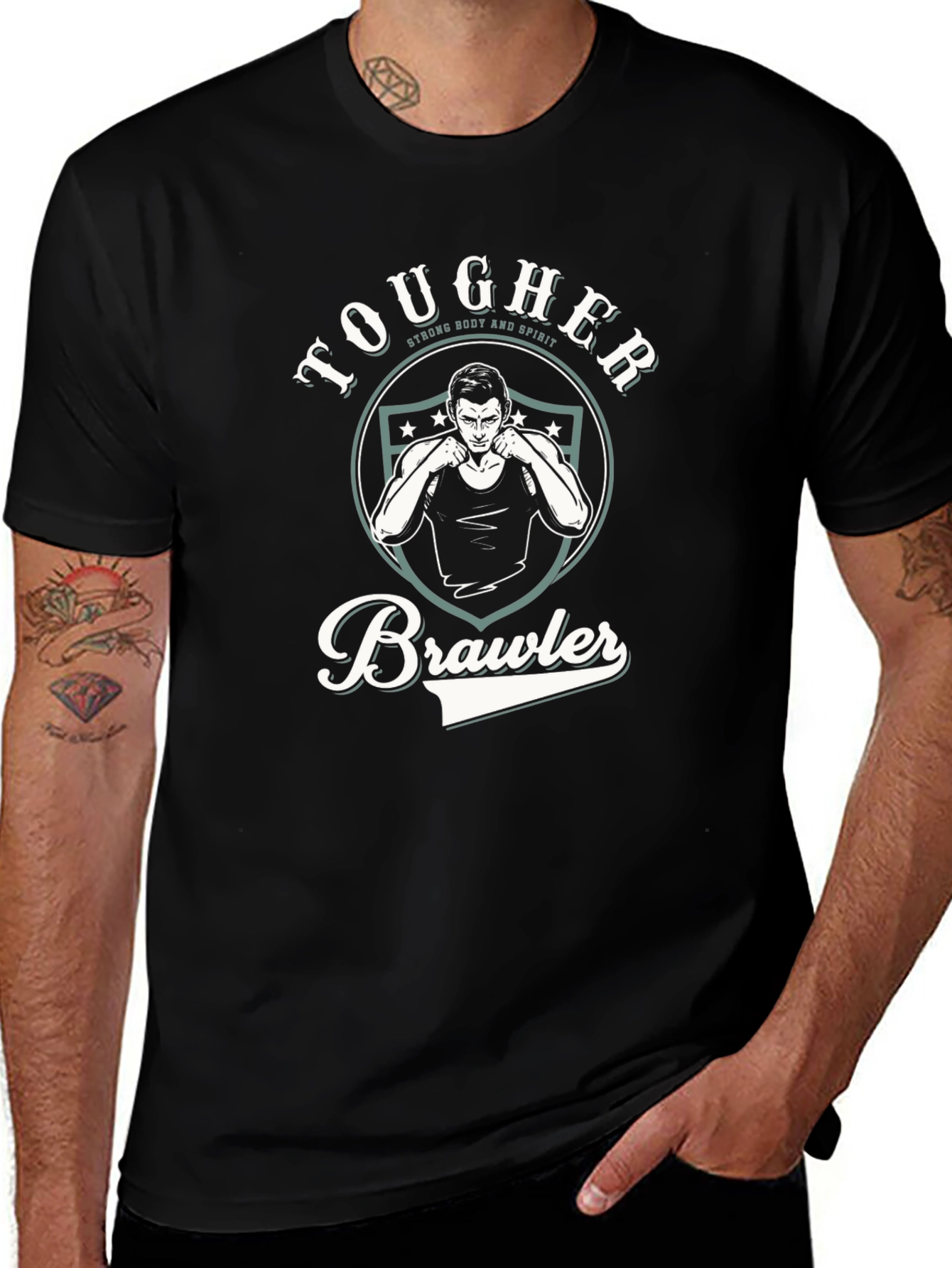 Tougher Brawler Graphic T-Shirt - Black