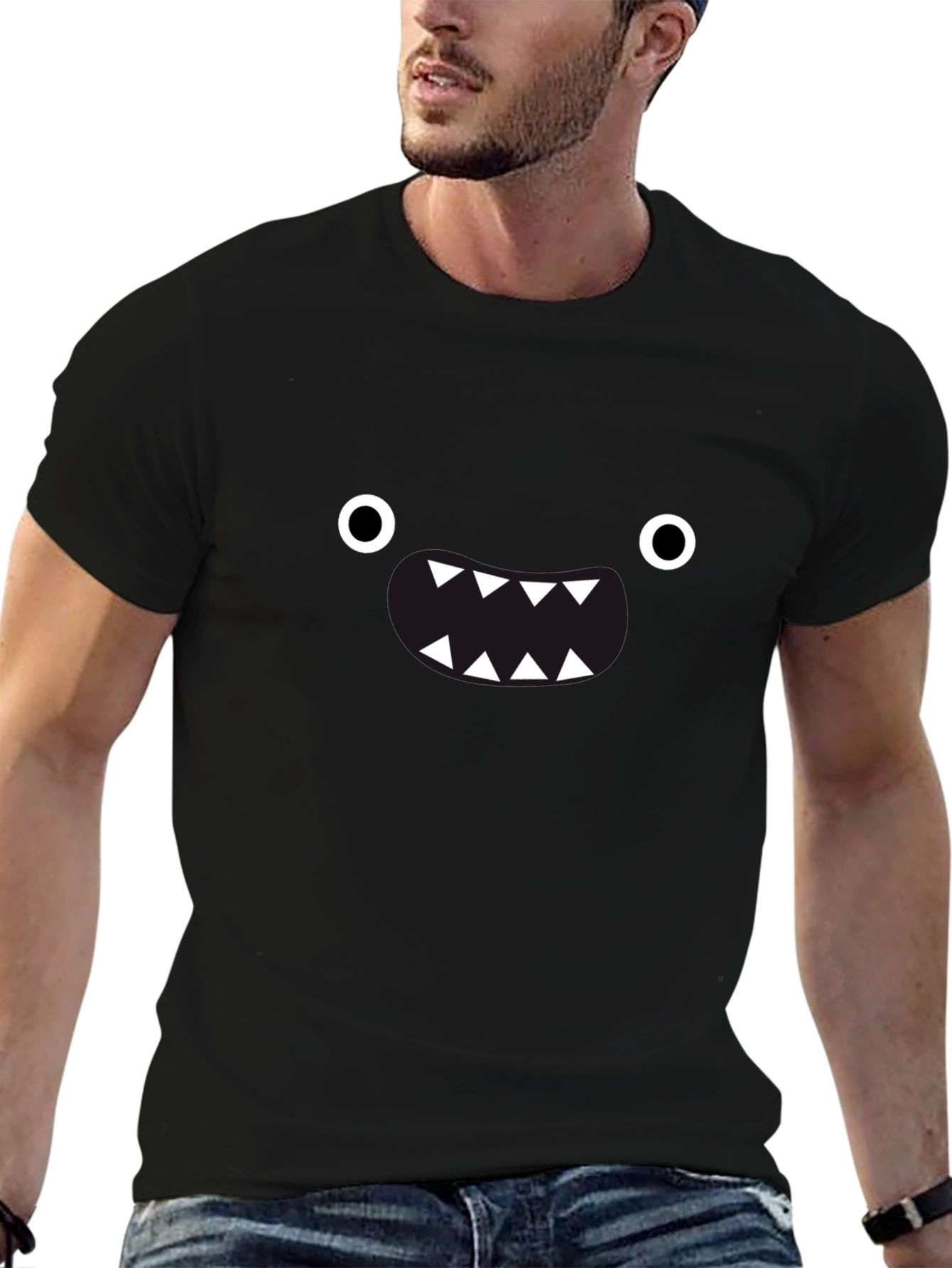 Monster Face Black T-Shirt