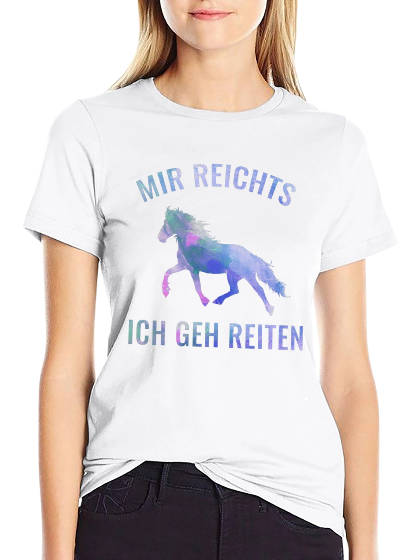 Mir Reichts Ich Geh Reiten Black T-Shirt