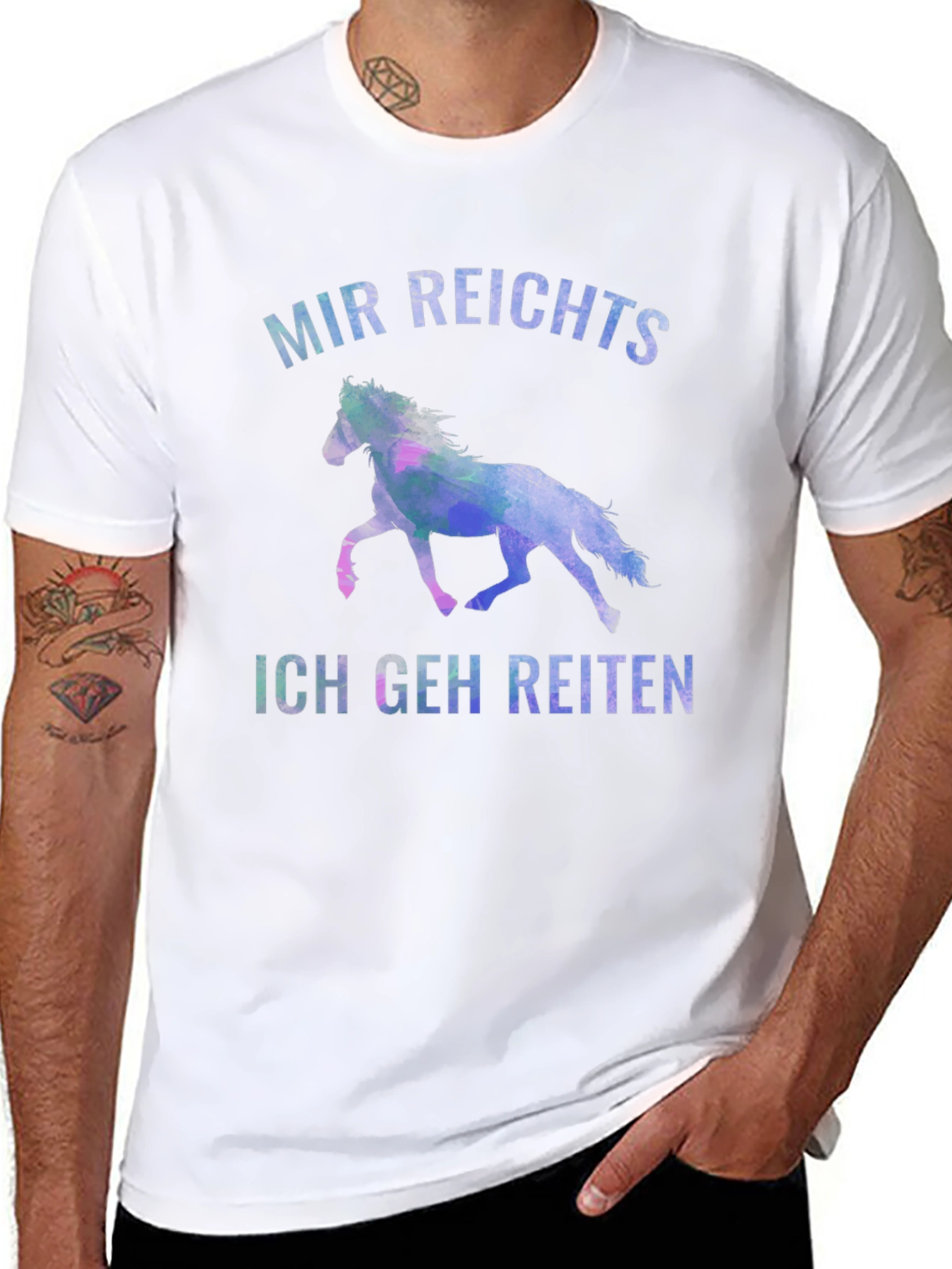 Mir Reichts Ich Geh Reiten Black T-Shirt