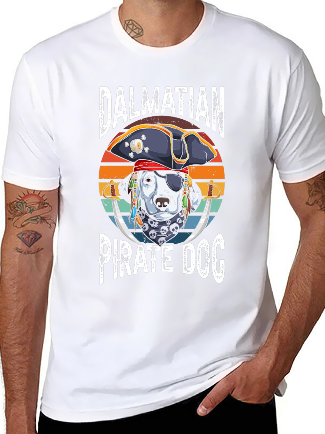 Dalmatian Pirate Dog Graphic T-Shirt