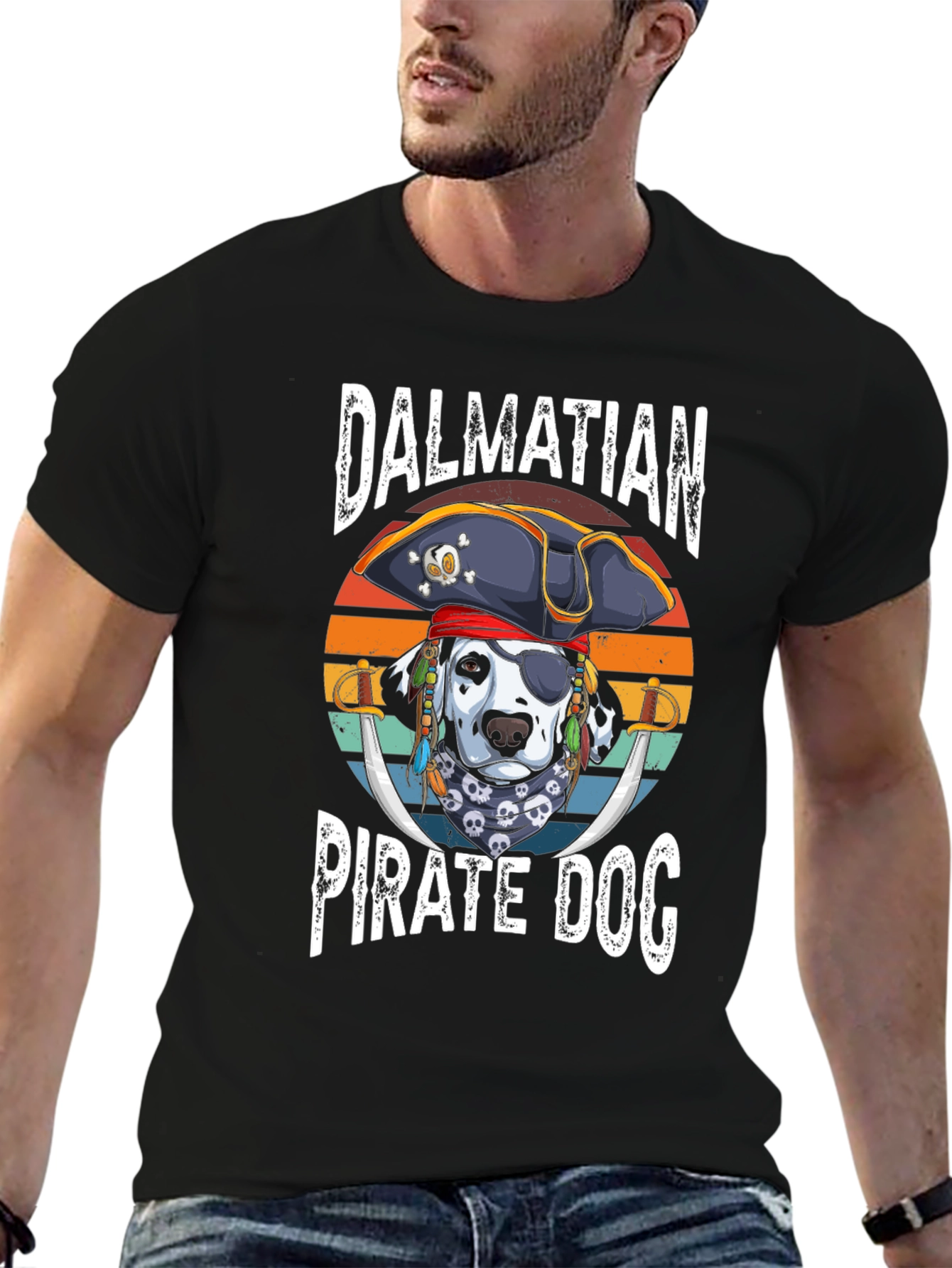 Dalmatian Pirate Dog Graphic T-Shirt