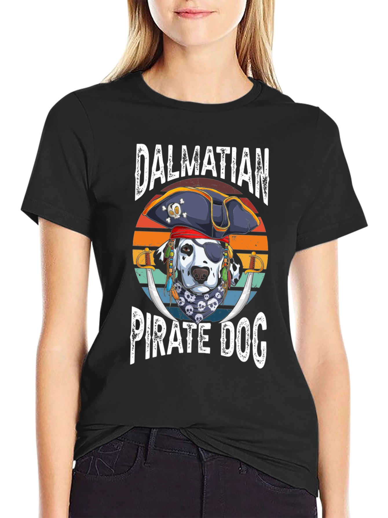 Dalmatian Pirate Dog Graphic T-Shirt