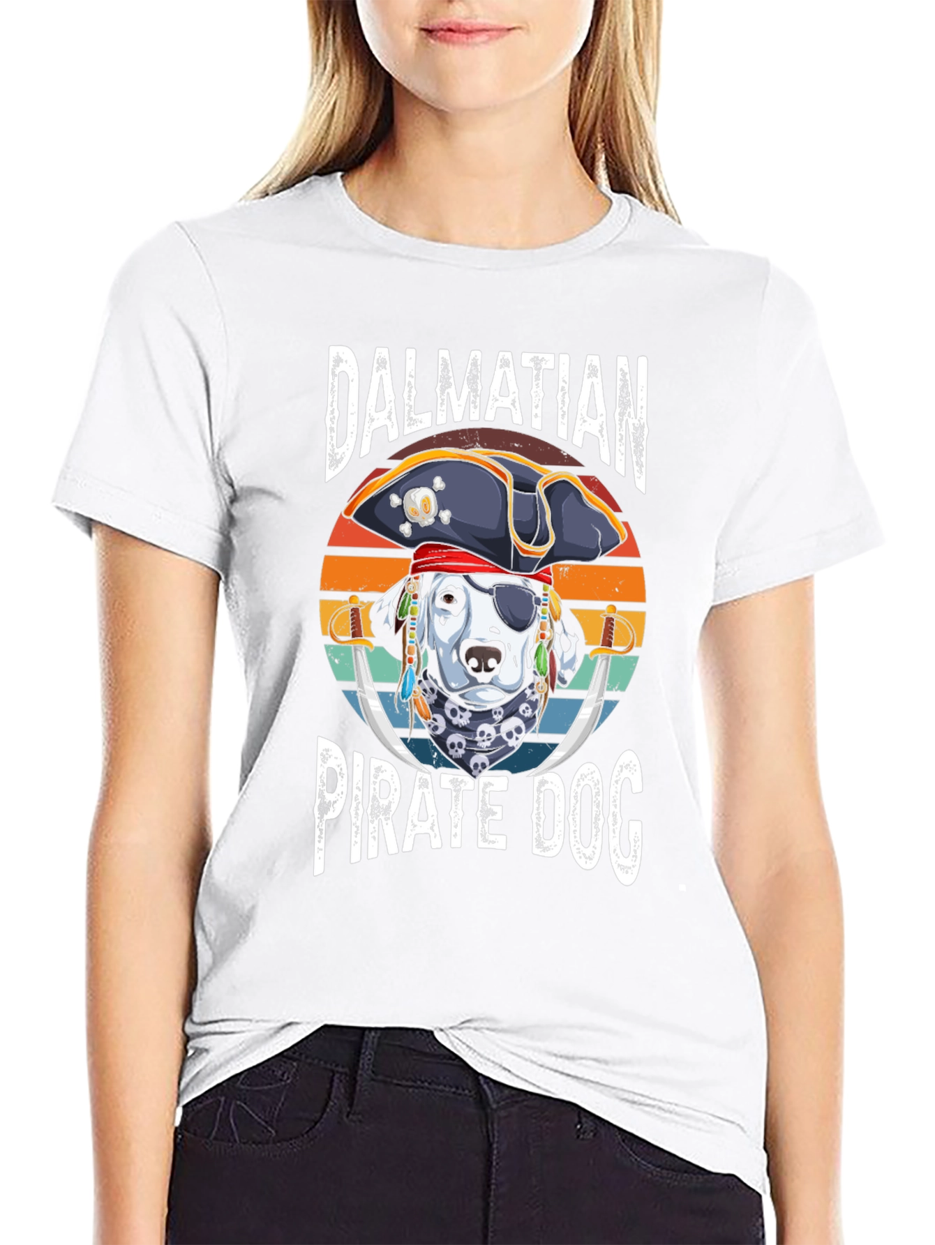 Dalmatian Pirate Dog Graphic T-Shirt