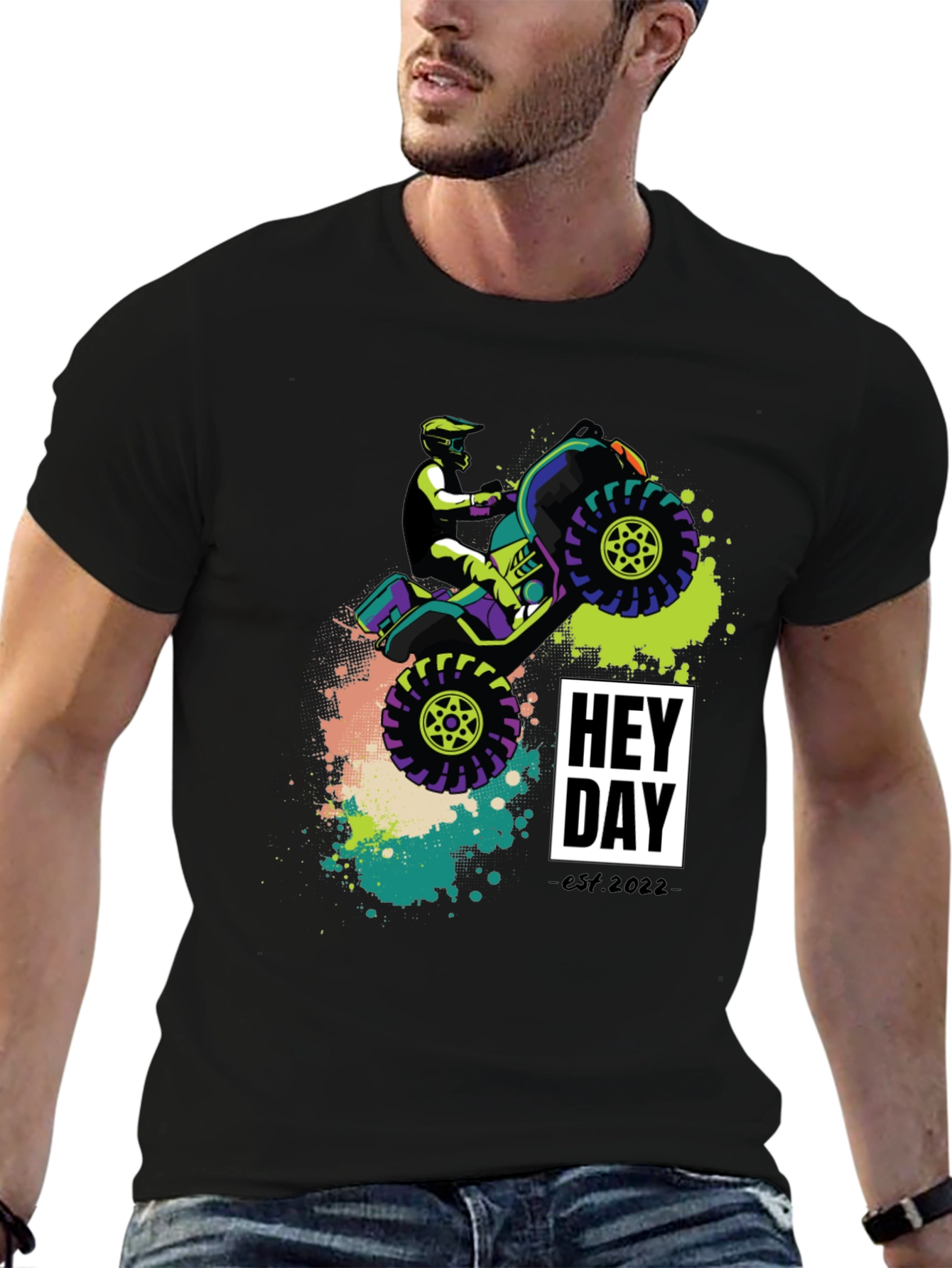 Hey Day ATV Rider Graphic Tee - Black