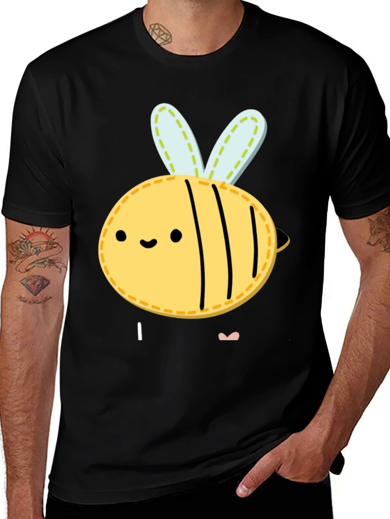 Cute Bee Cartoon Graphic Tee