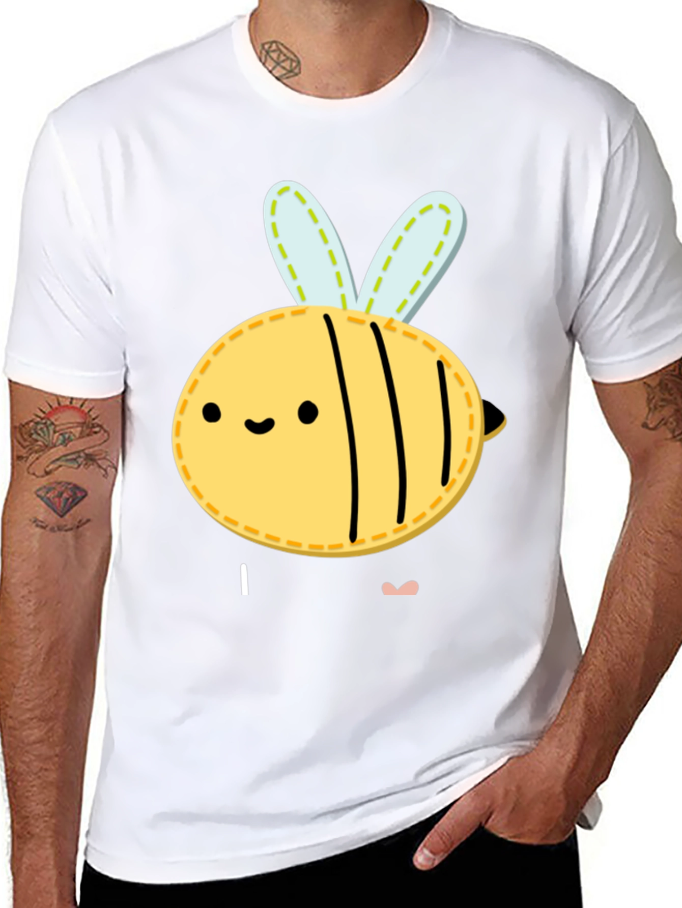 Cute Bee Cartoon Graphic Tee