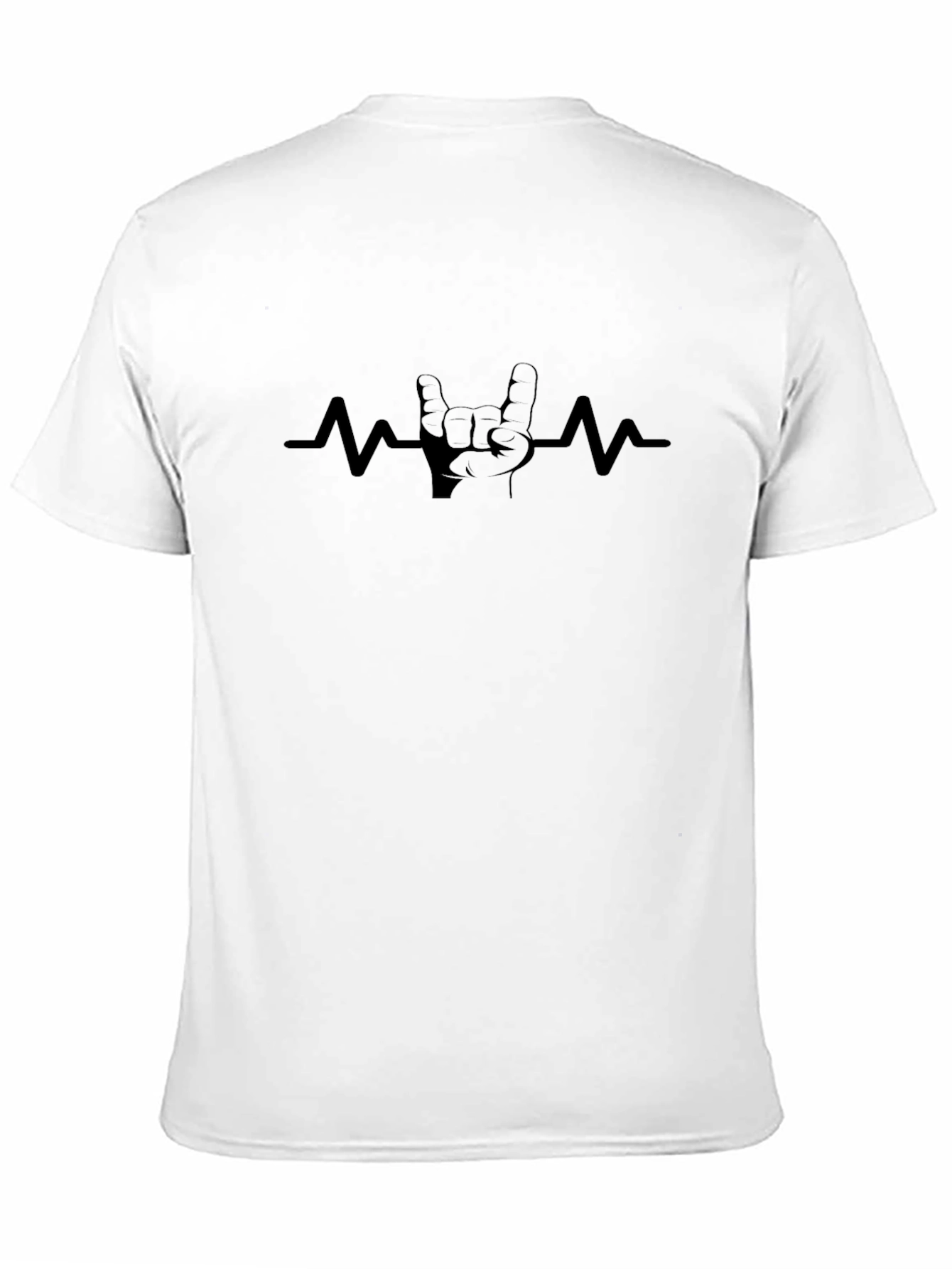 Rock On Heartbeat Graphic Tee - Cool Black T-Shirt