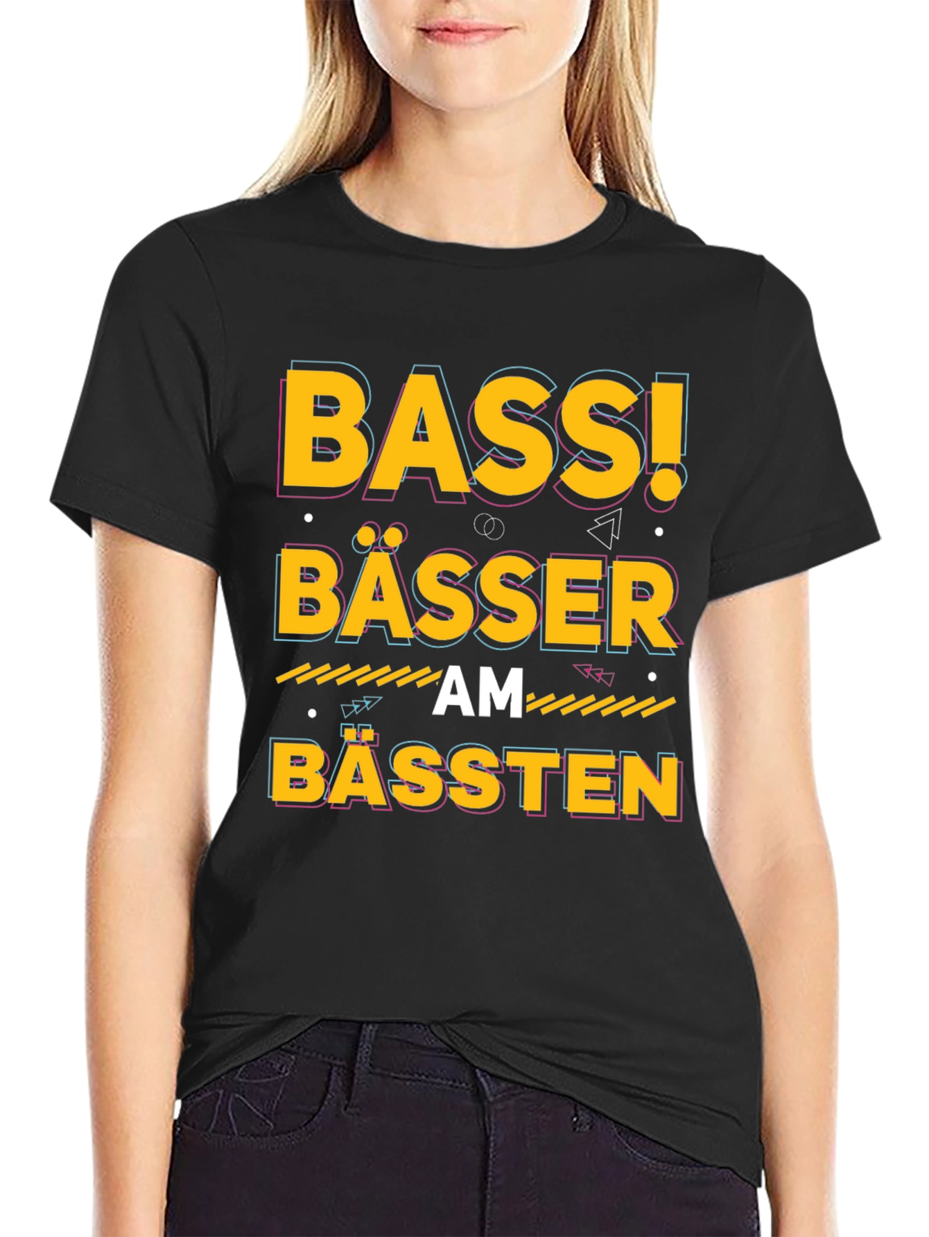 Bass! Bässer am Bässten Black Graphic T-Shirt