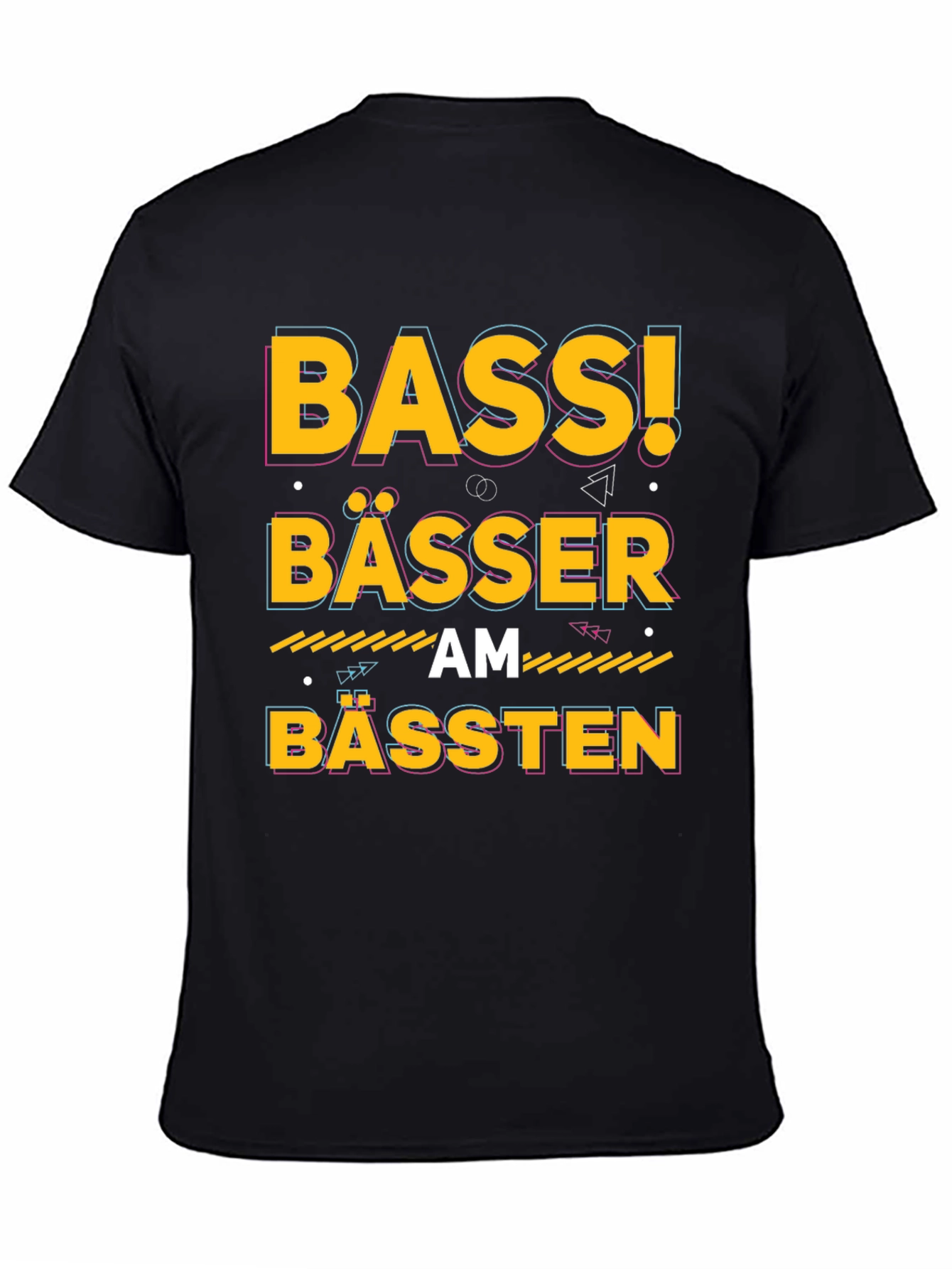 Bass! Bässer am Bässten Black Graphic T-Shirt