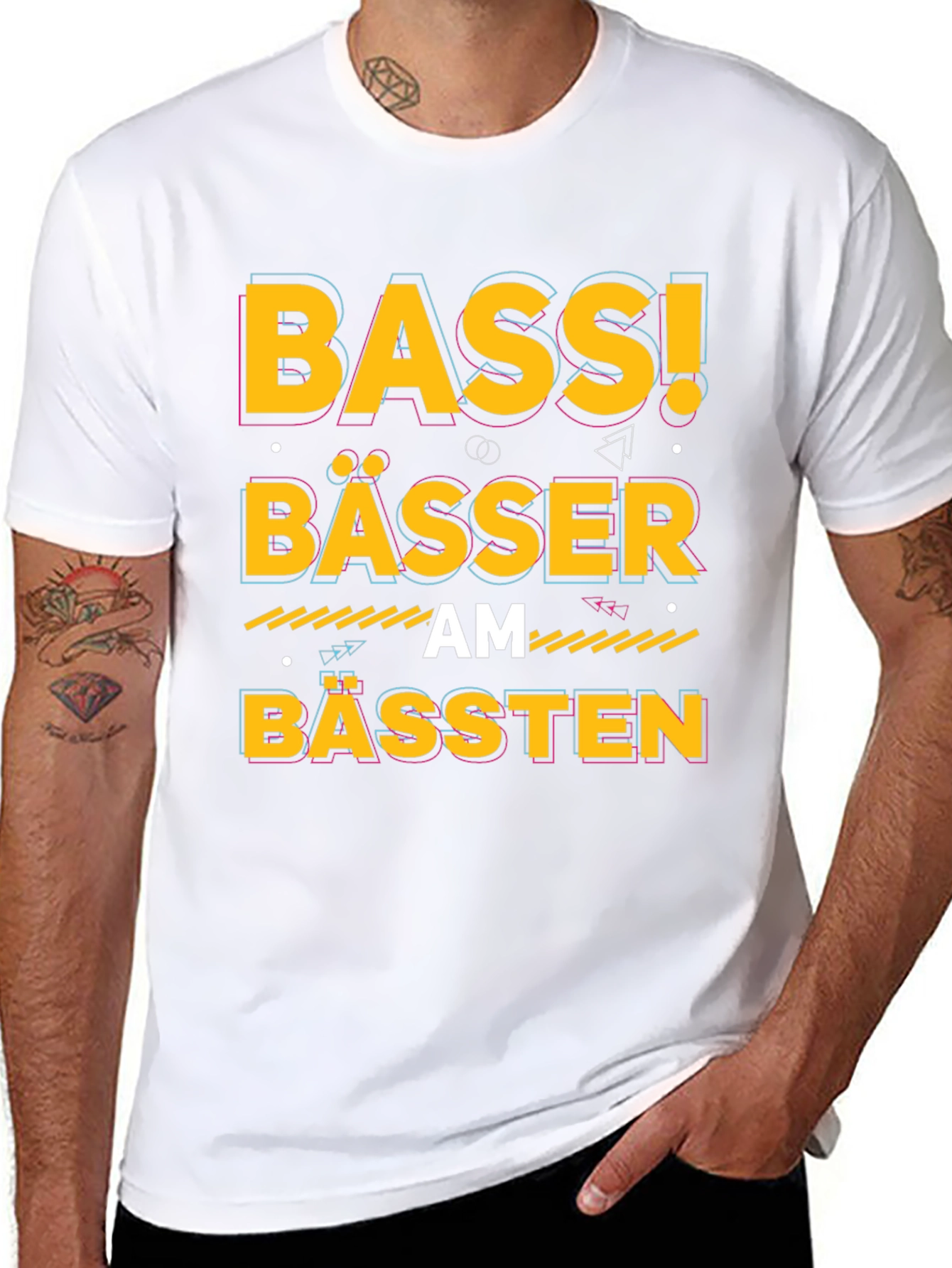Bass! Bässer am Bässten Black Graphic T-Shirt