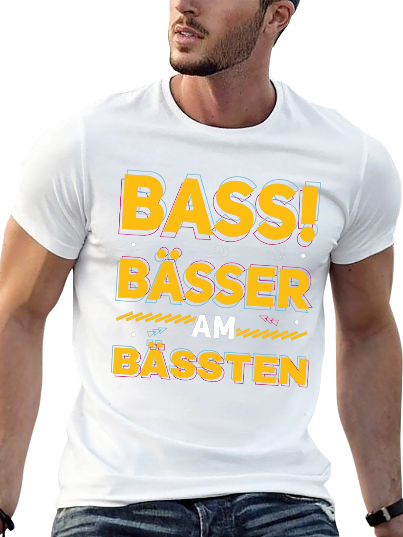 Bass! Bässer am Bässten Black Graphic T-Shirt