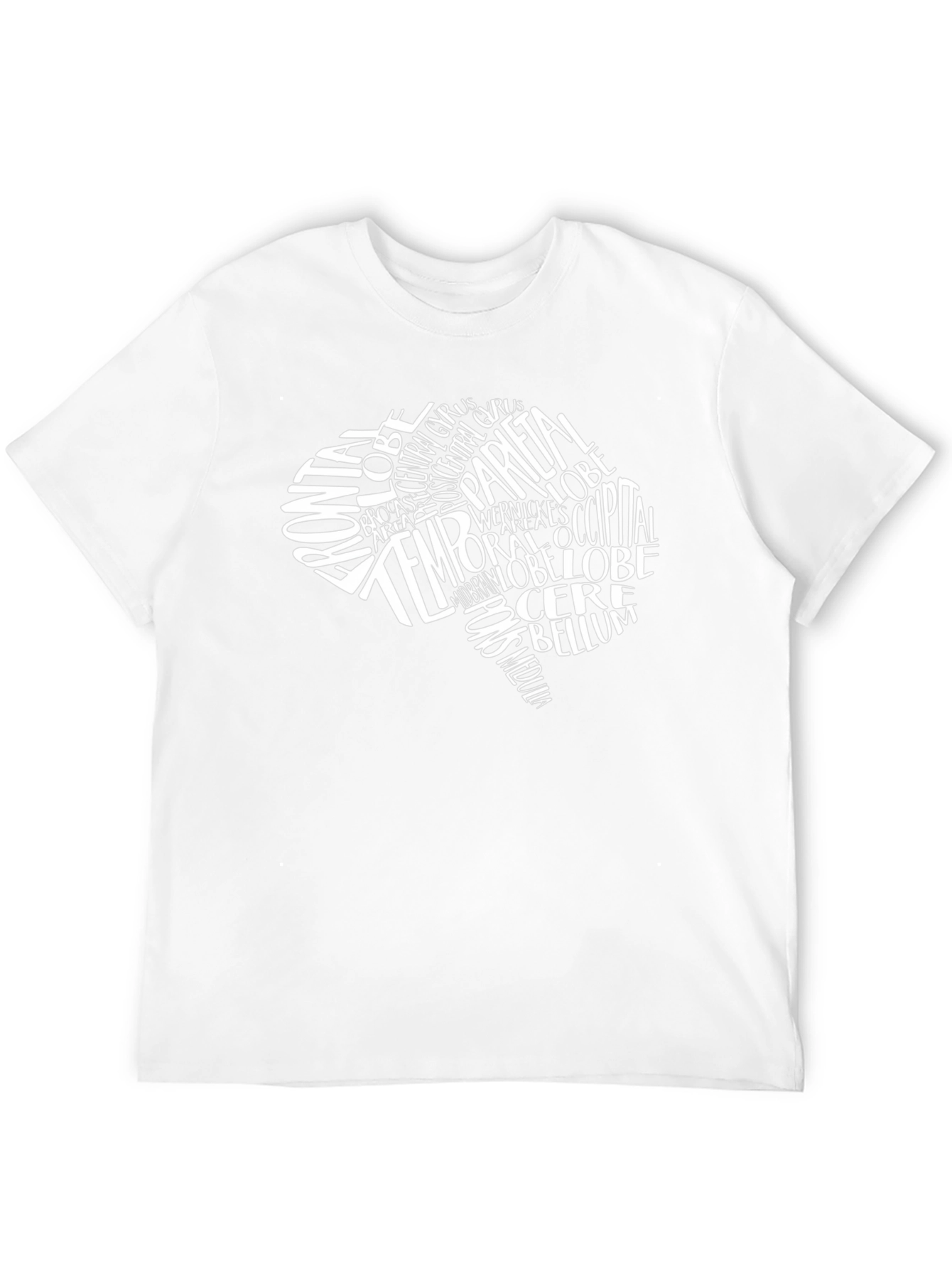 Brain Anatomy Typography Graphic T-Shirt - Black