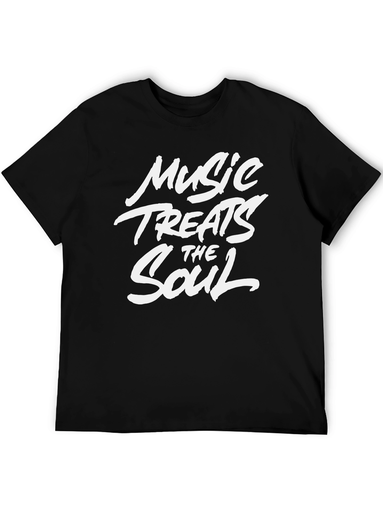 Music Treats the Soul Black Graphic T-Shirt