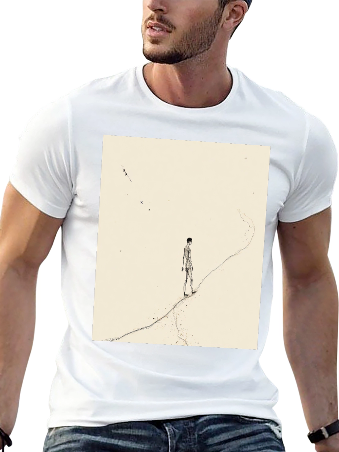 Artistic Man on a Path Graphic Tee