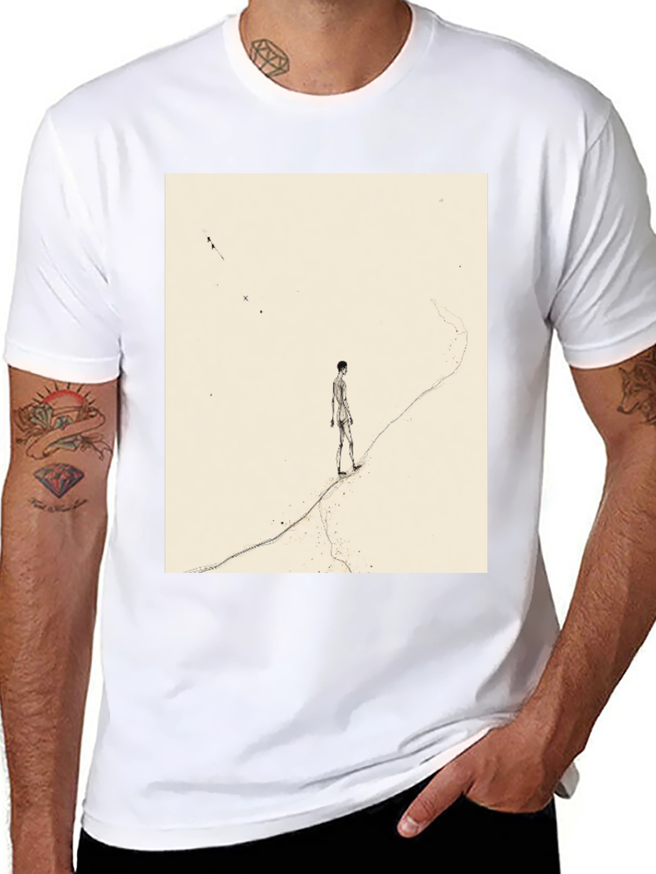Artistic Man on a Path Graphic Tee