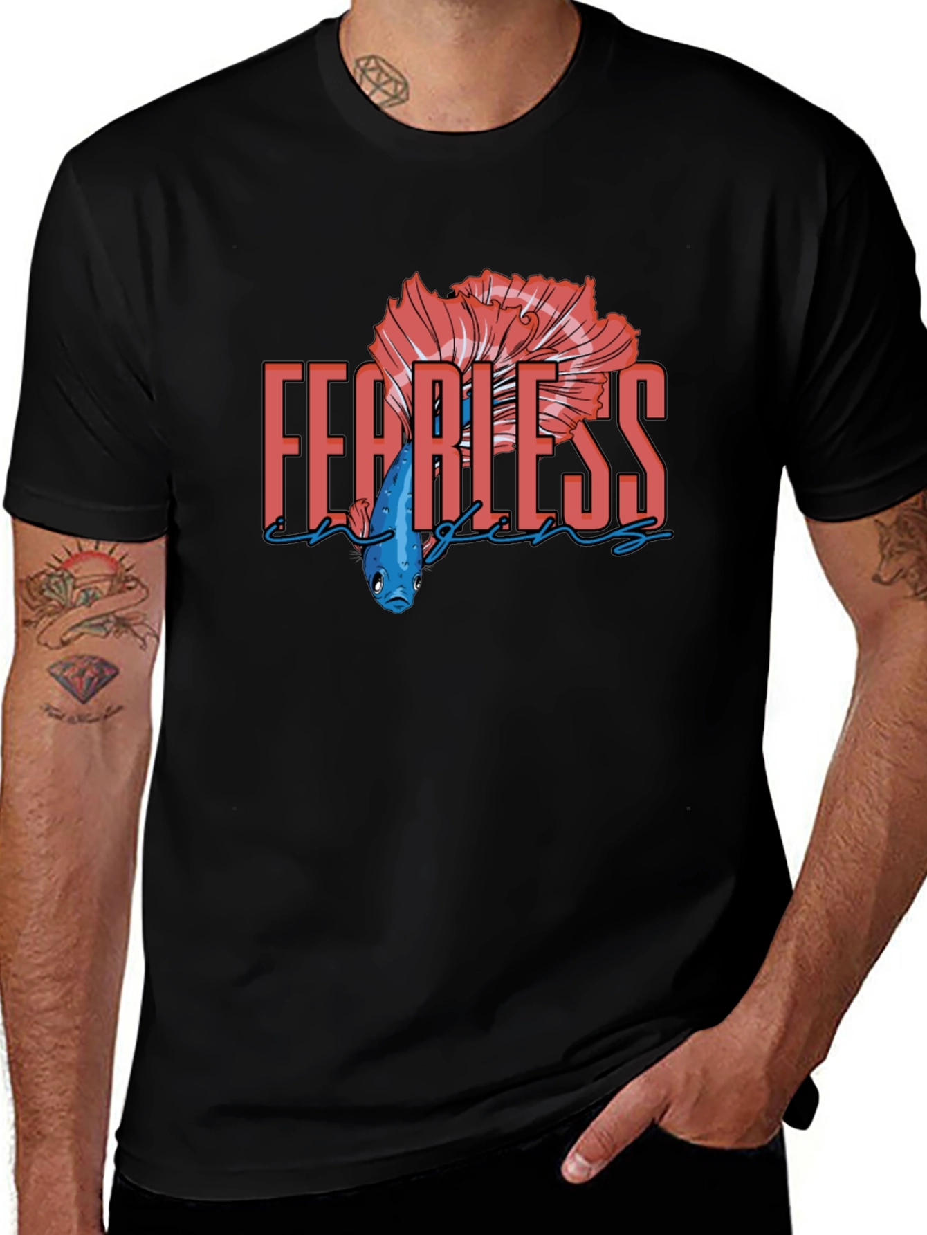 Fearless Betta Fish Graphic T-Shirt
