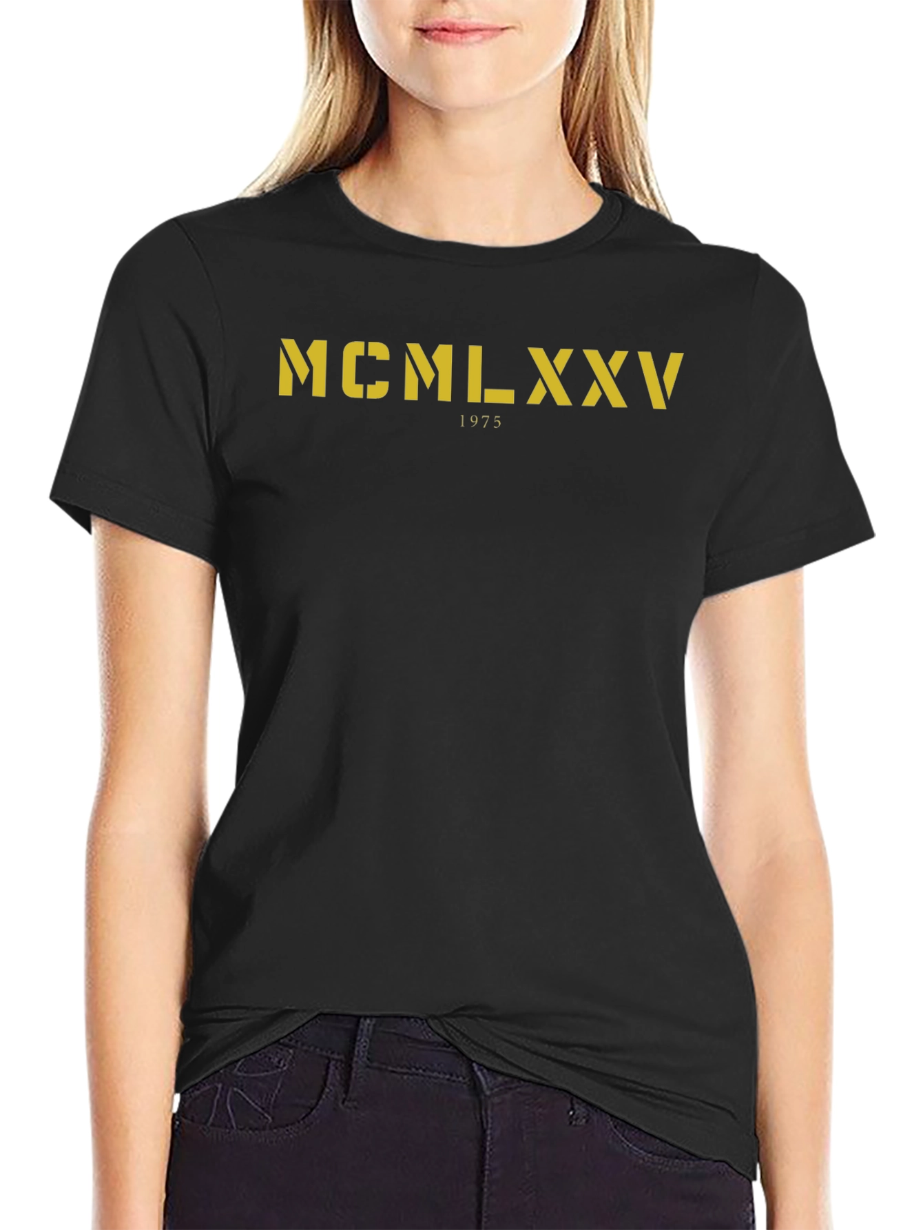 MCMLXXV 1975 Graphic Tee - Stylish Black T-Shirt
