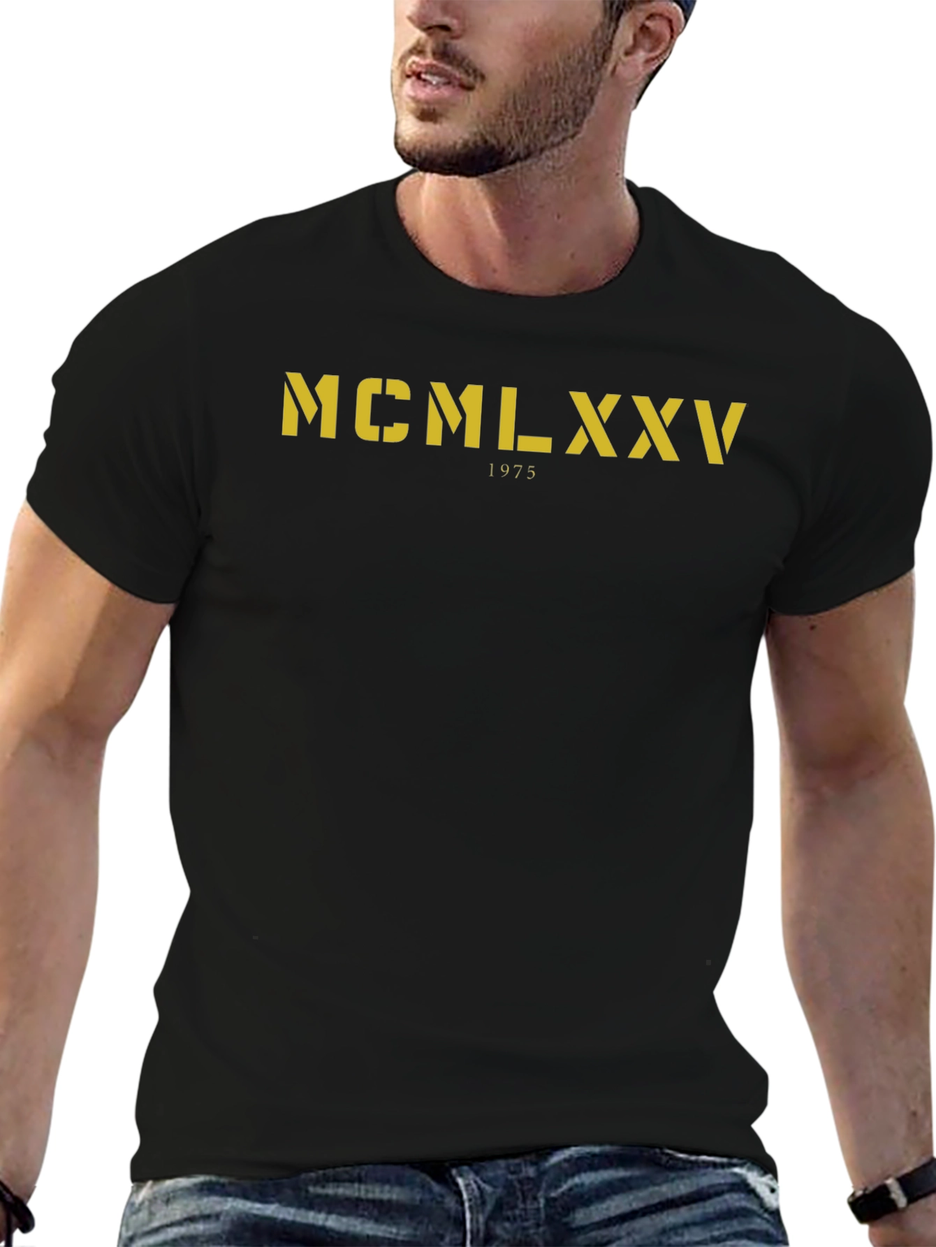MCMLXXV 1975 Graphic Tee - Stylish Black T-Shirt