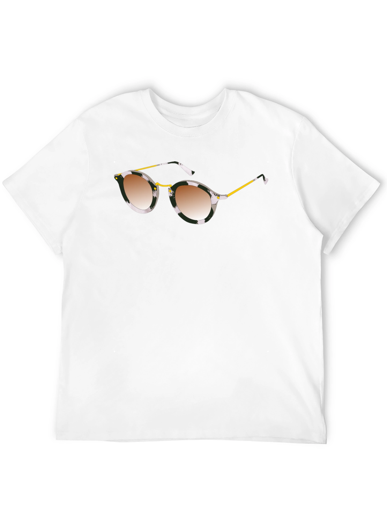 Stylish Black Graphic Tee with Sunglasses Print