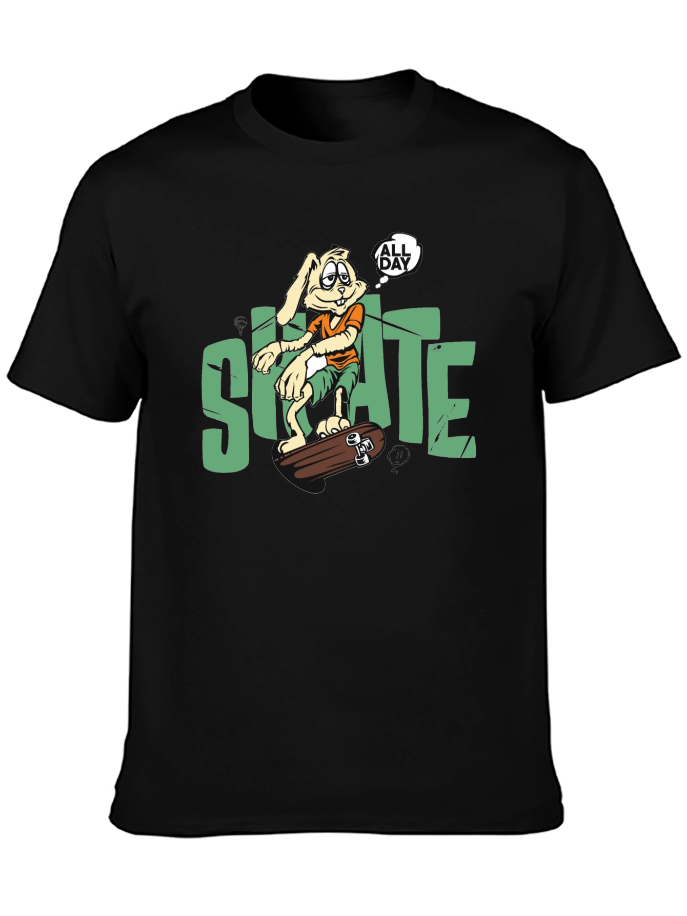 Skate All Day T-Shirt: Bunny Skateboarder