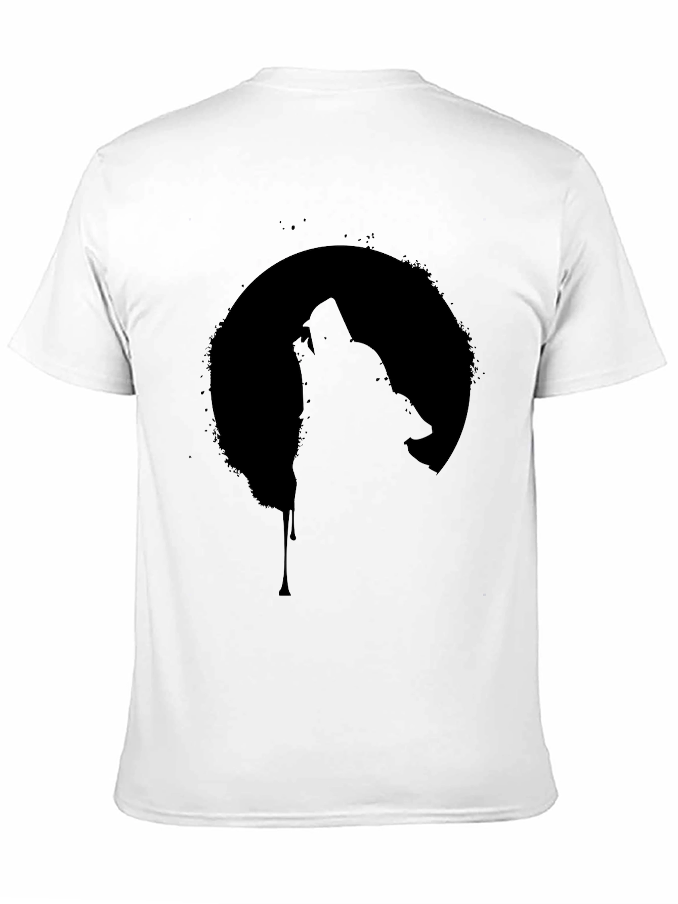 Wolf Howling at Moon Graphic Tee - Black